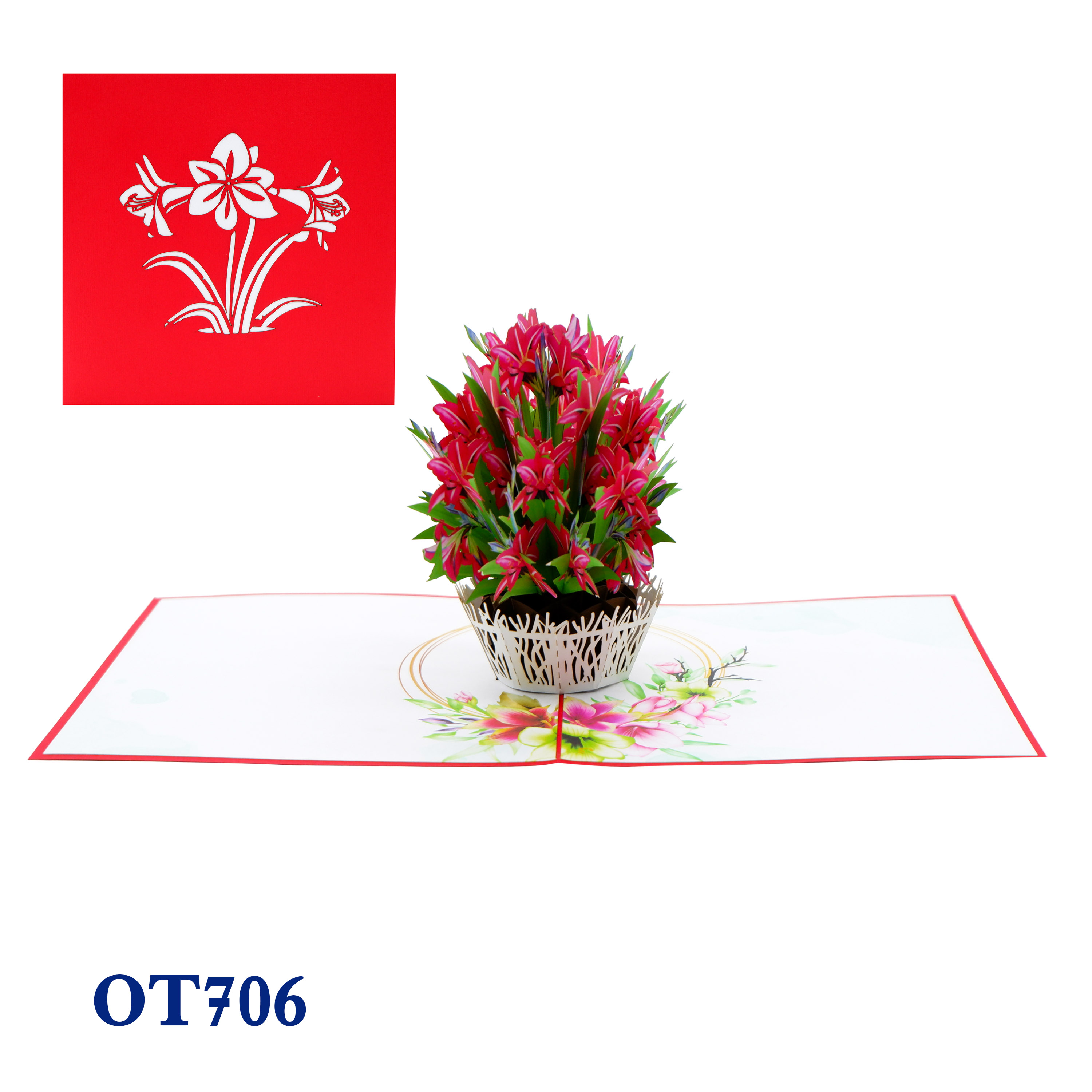Red Amaryllis Pop Up Card