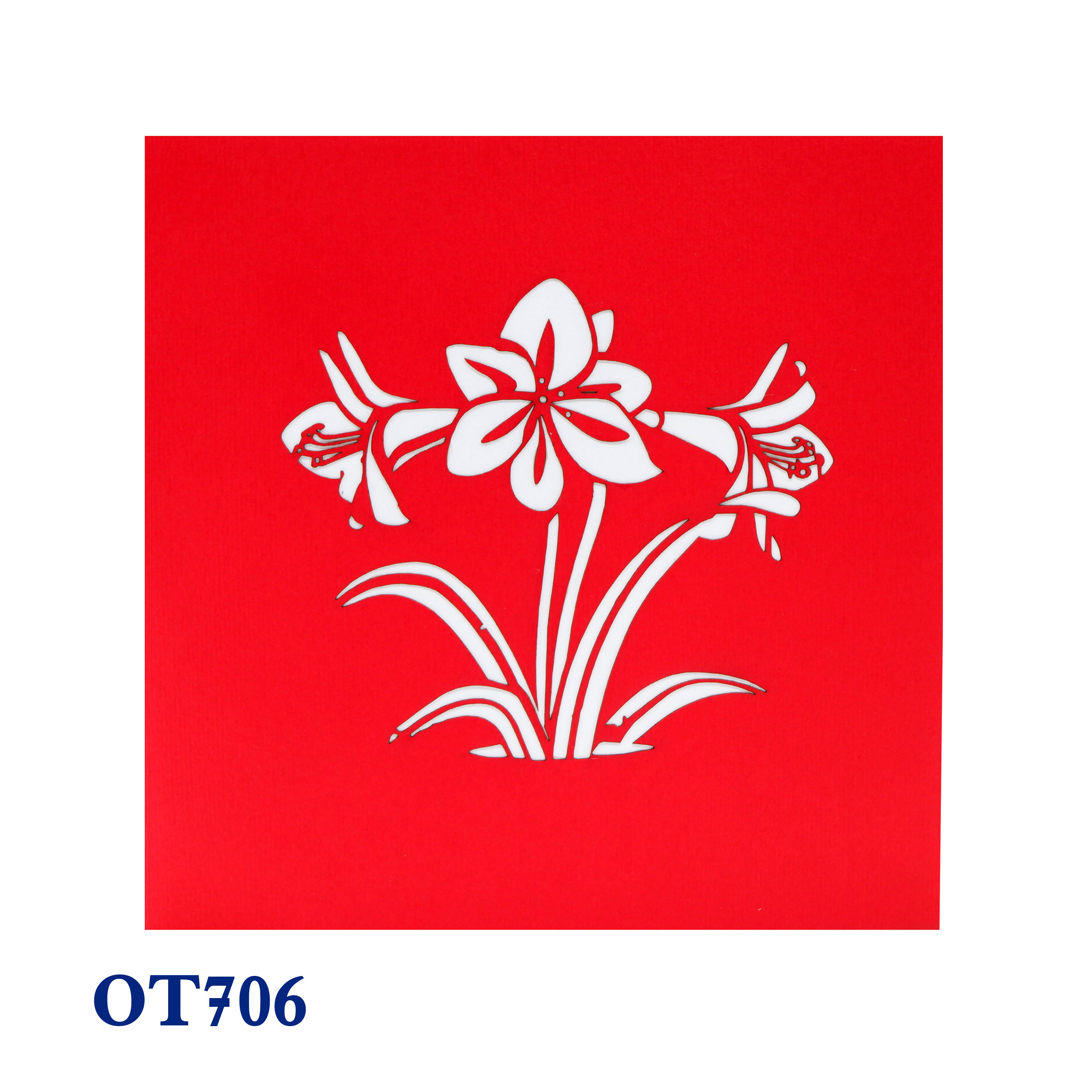 Red Amaryllis Pop Up Card