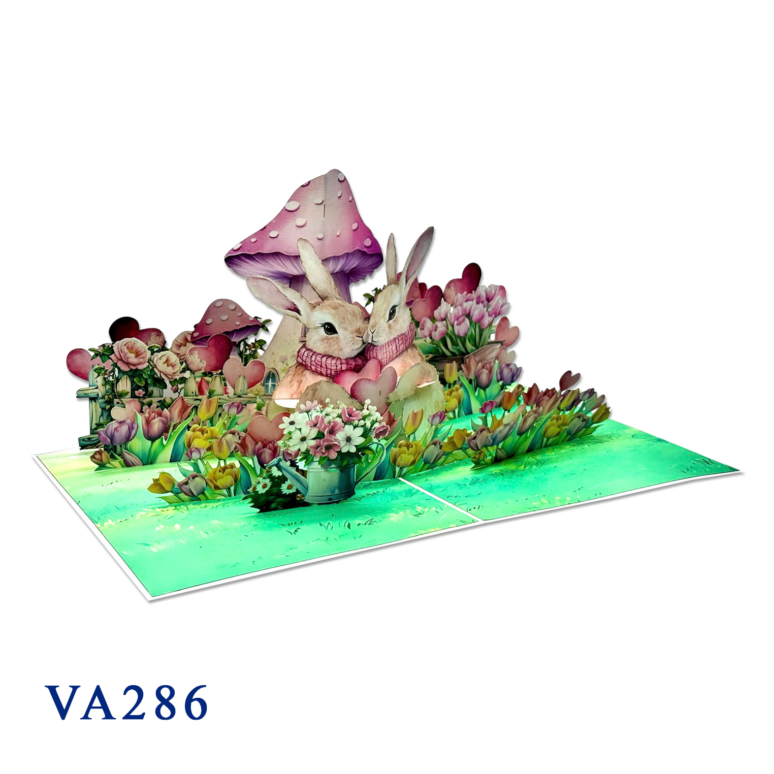 Romantic Pop-up Card with Lovely Rabbits