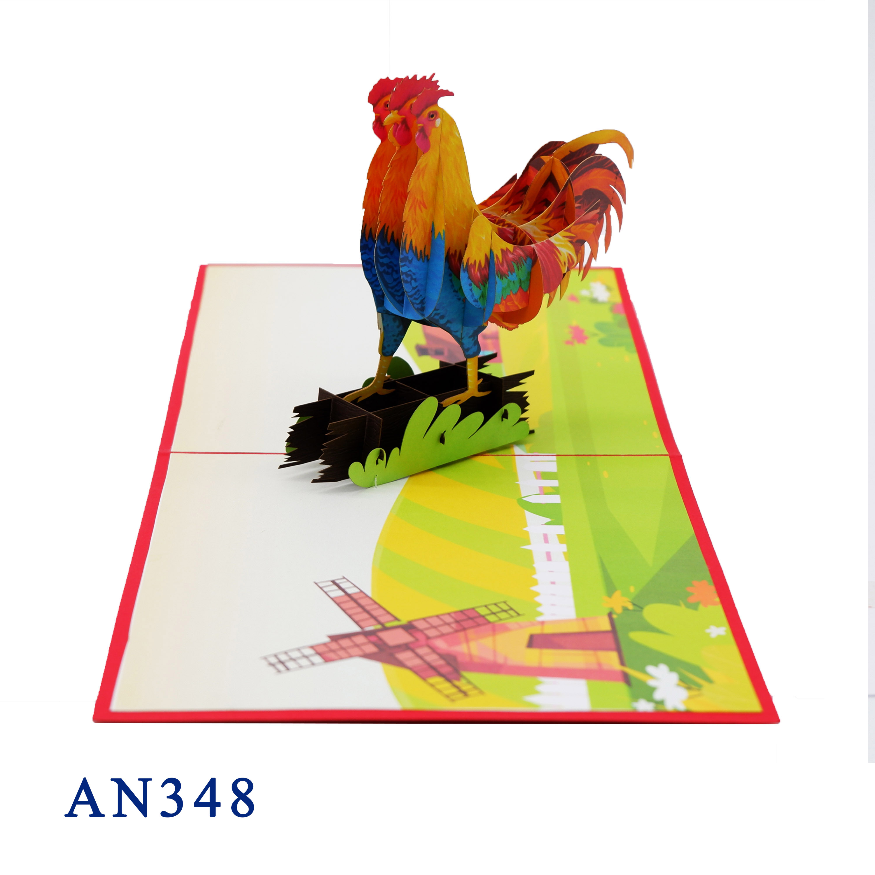 Rooster 2 Pop Up Card
