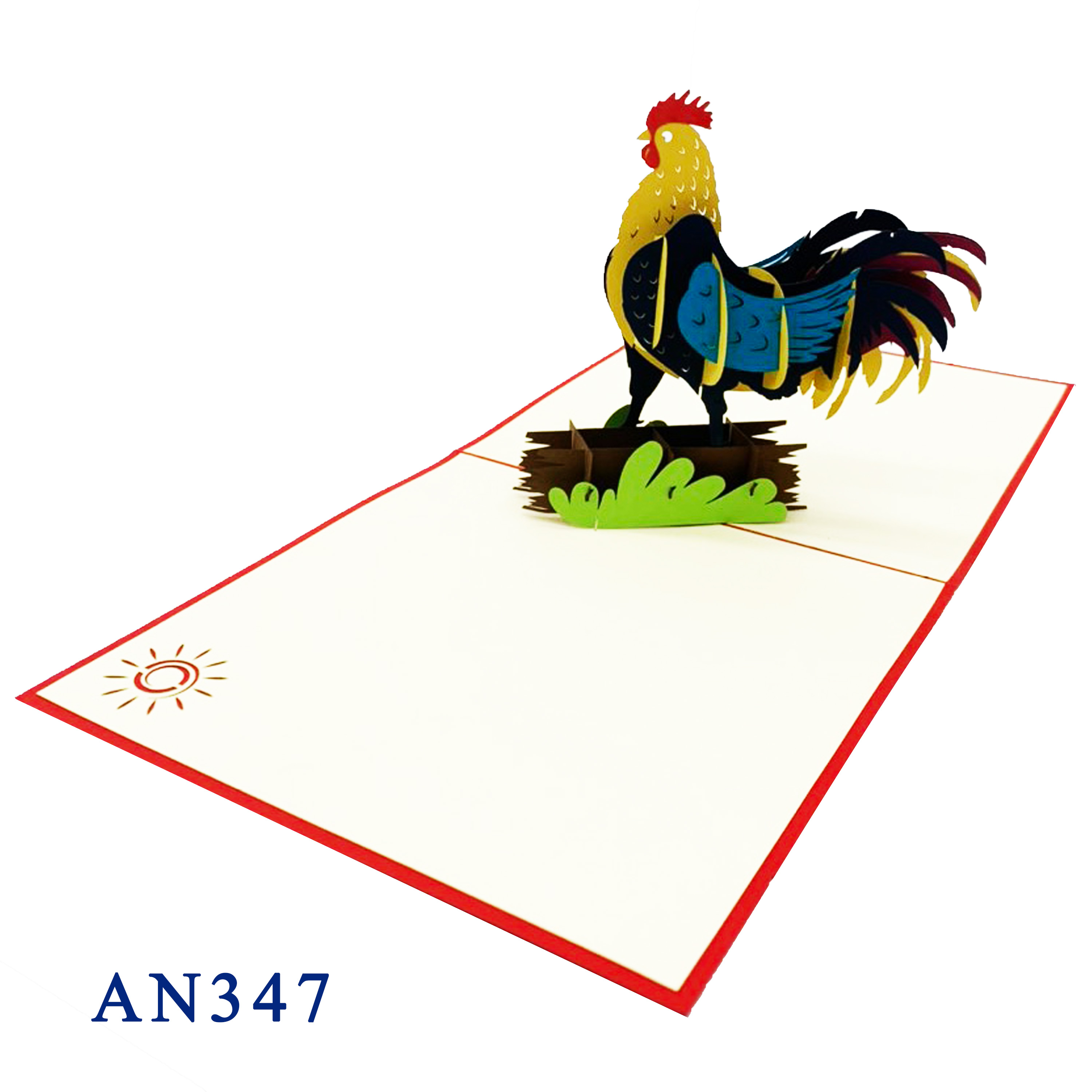 Rooster 1 Pop Up Card