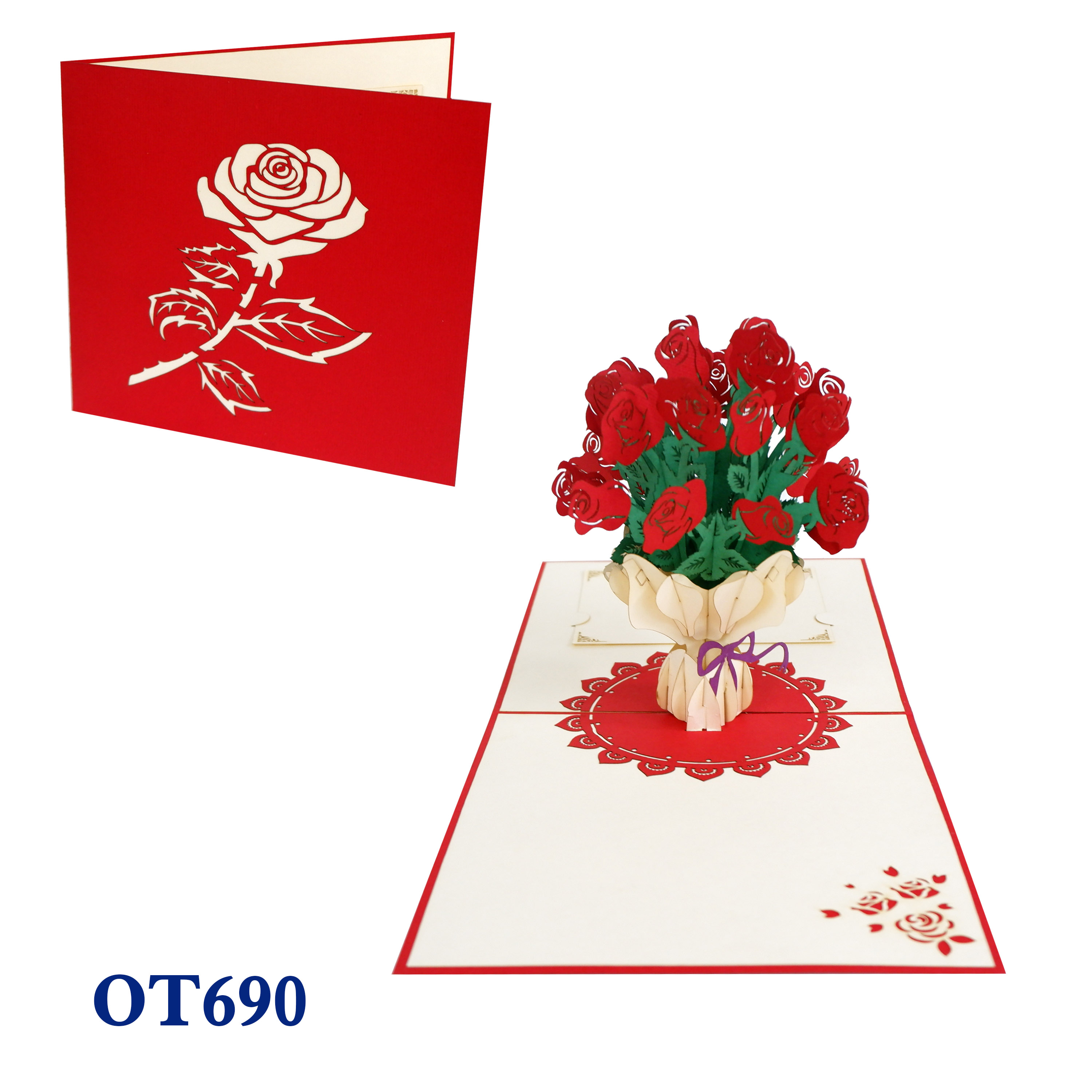 Rose Bouquet Pop Up Card