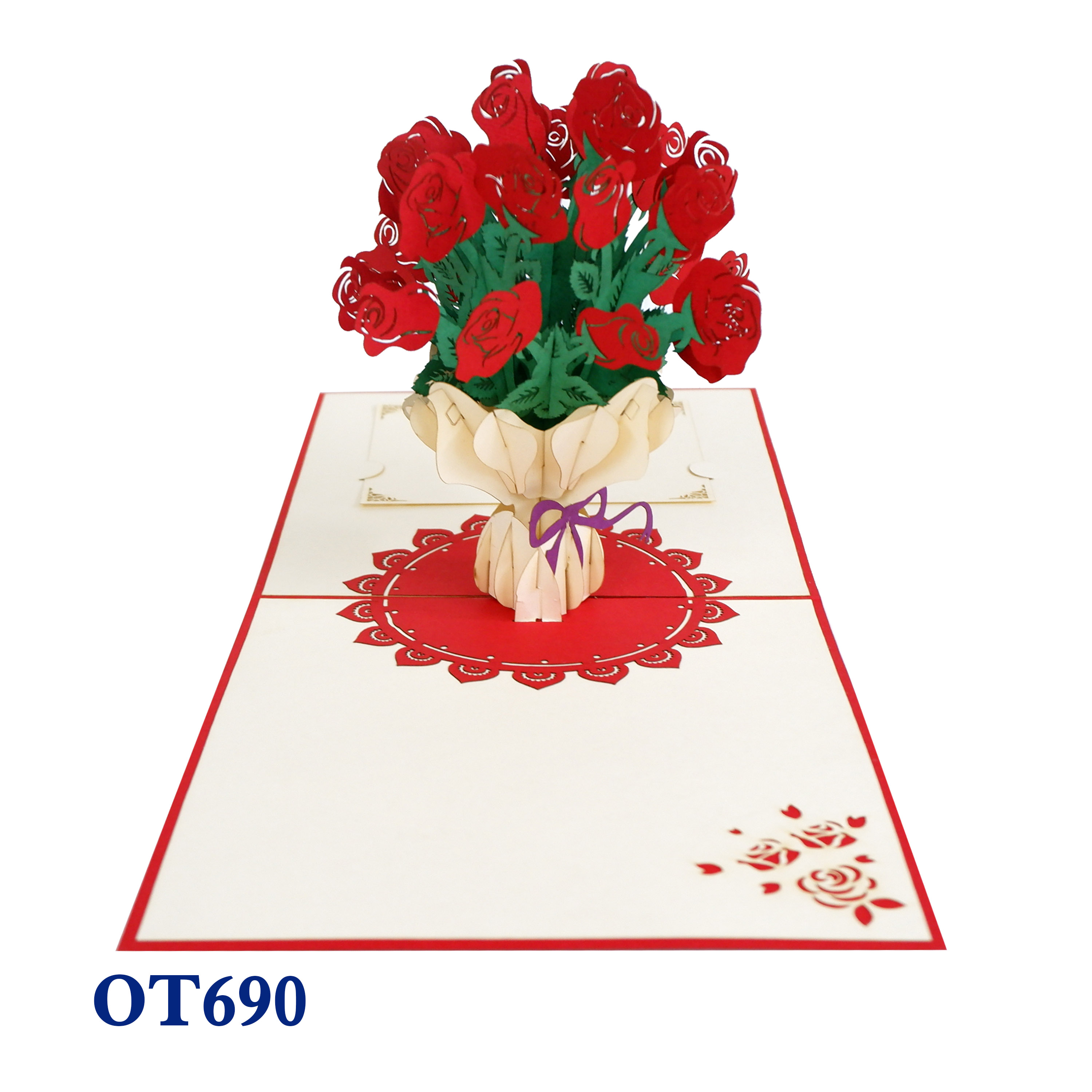 Rose Bouquet Pop Up Card