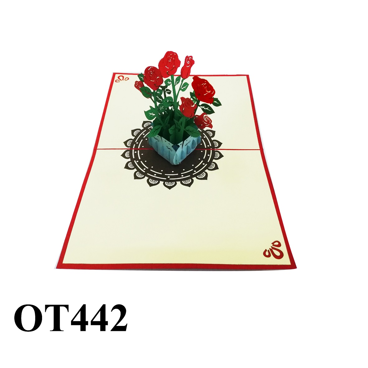 Vase Of Rose Pop Up Card