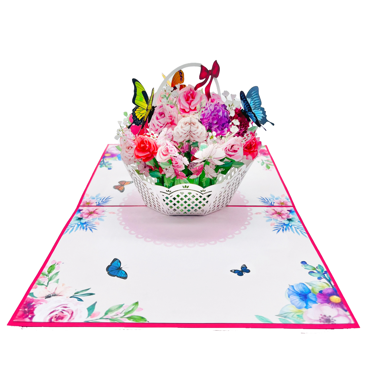 Roses Basket Pop Up Card