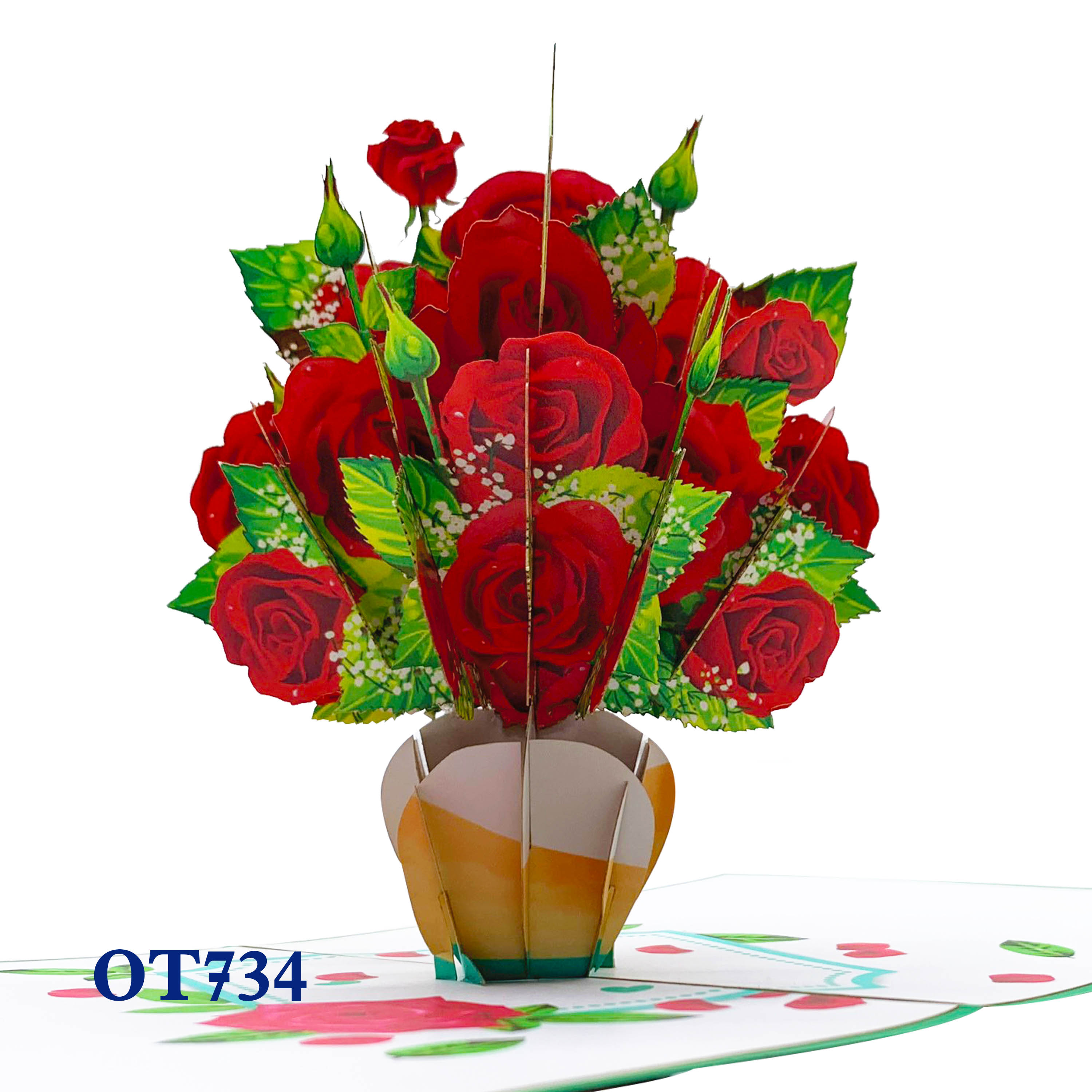 Roses Pot Pop Up Card