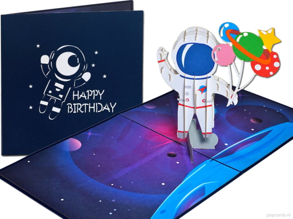 Astronaut Birthday Pop Up Card