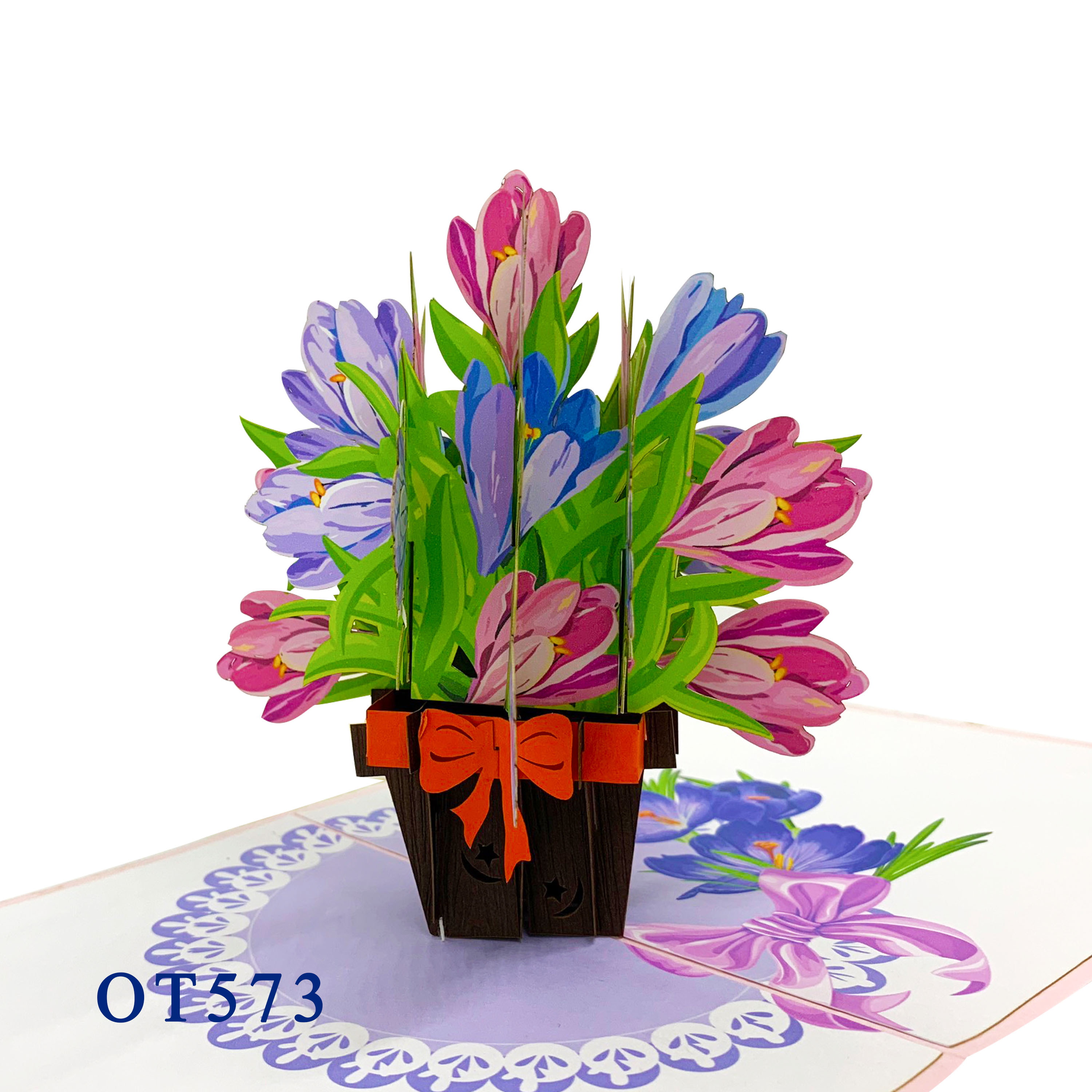 Saffron Flower Pop Up Card