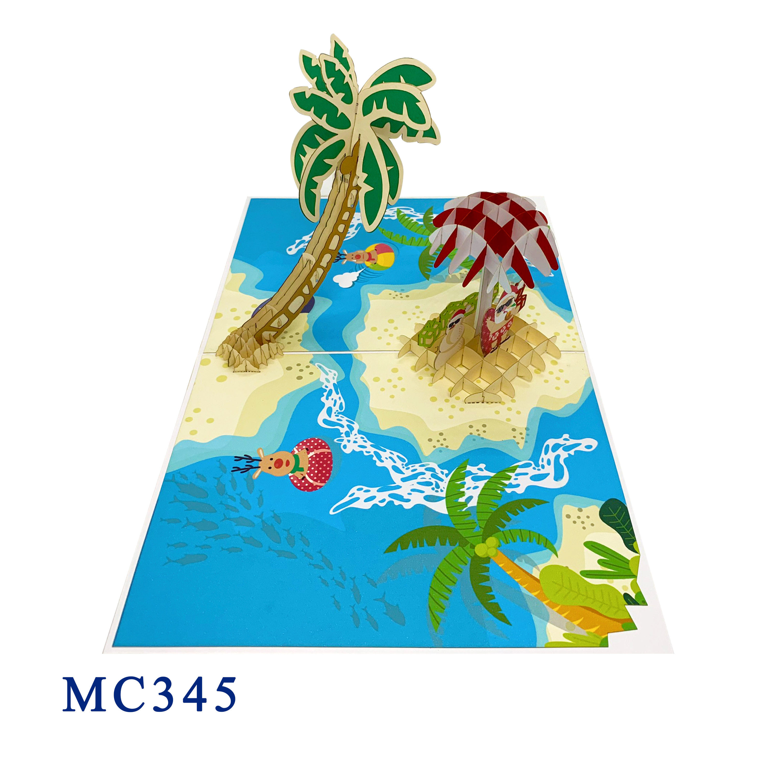 Santa Claus On Holiday Christmas Pop Up Card