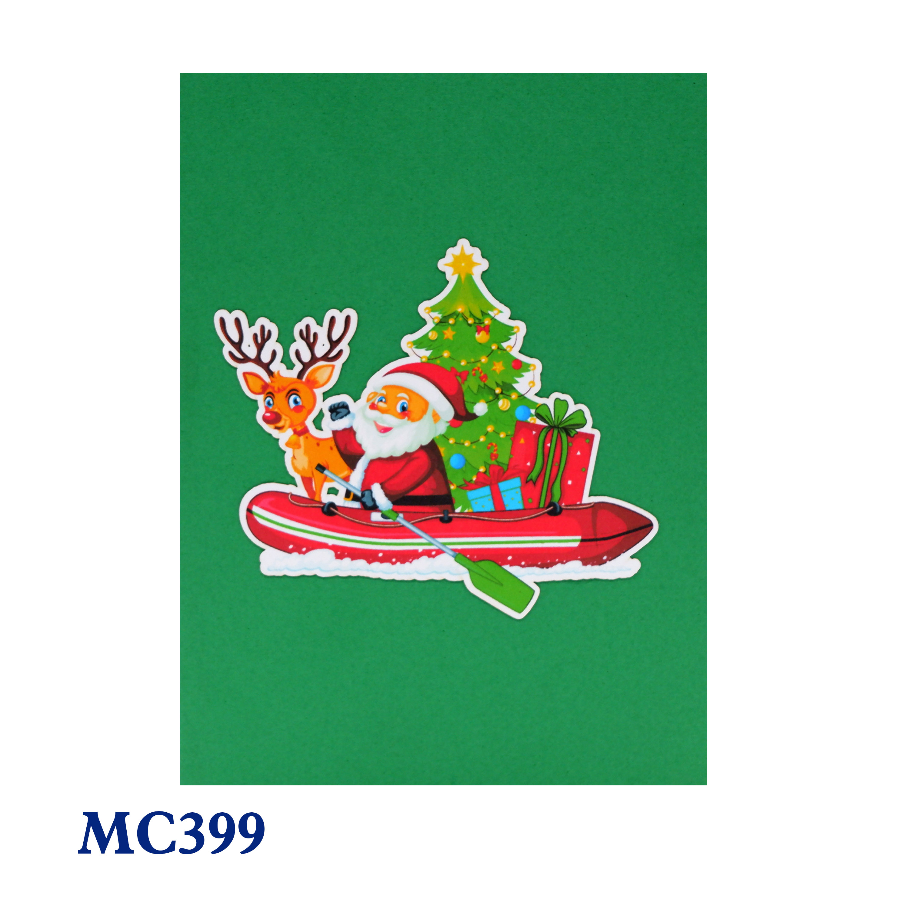 Santa Clause On The Boat Pop Up Card