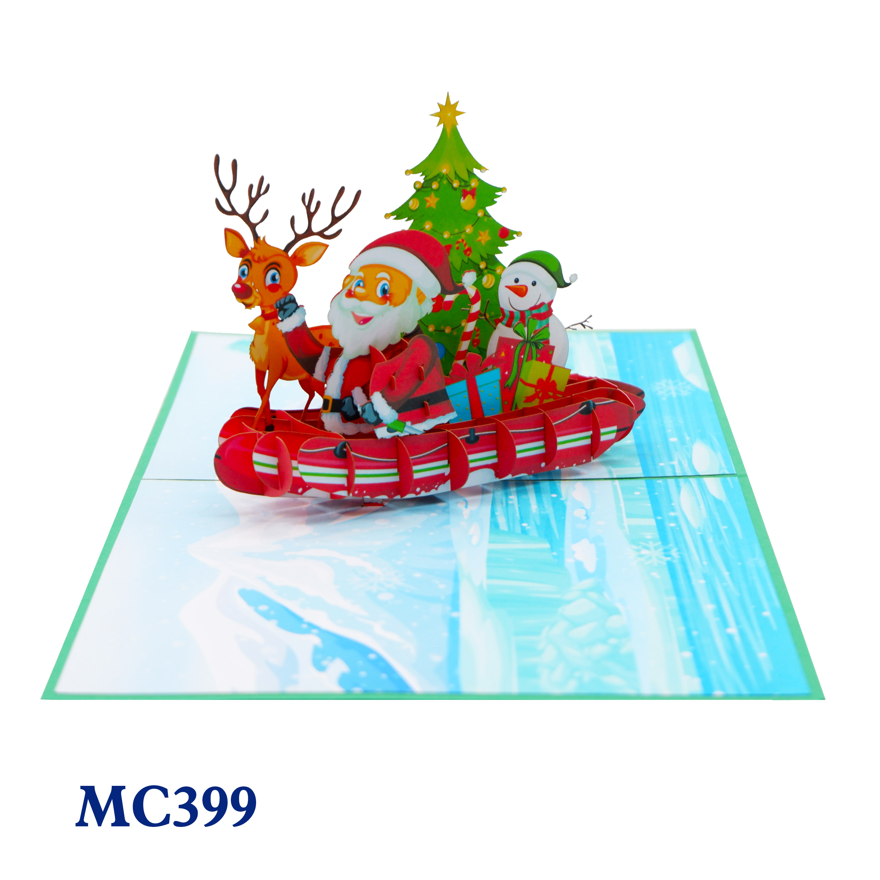 Santa Clause On The Boat Pop Up Card