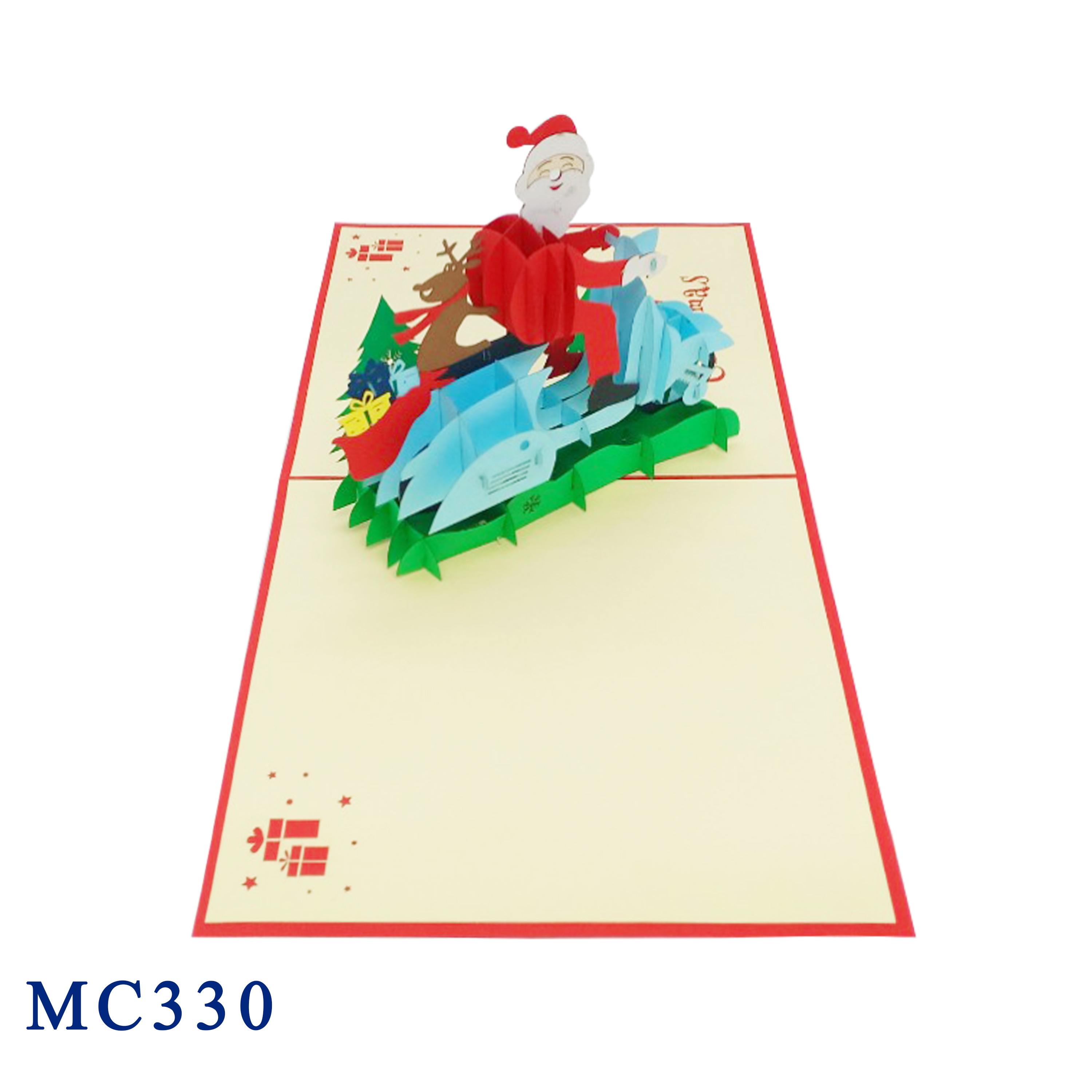 Christmas Santa Motorbike Pop Up Card