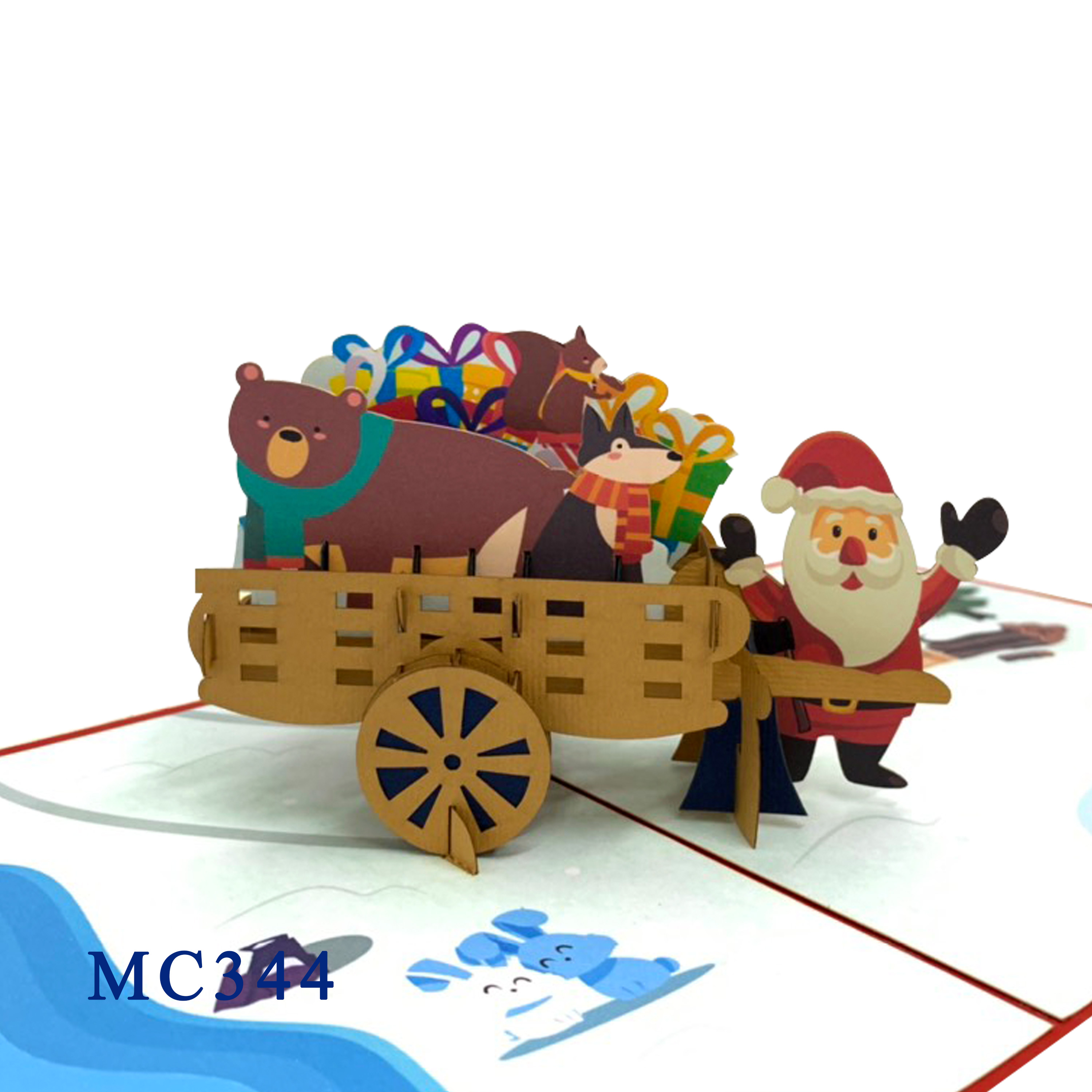 Santa Claus With Noel Gifts Pop Up Card