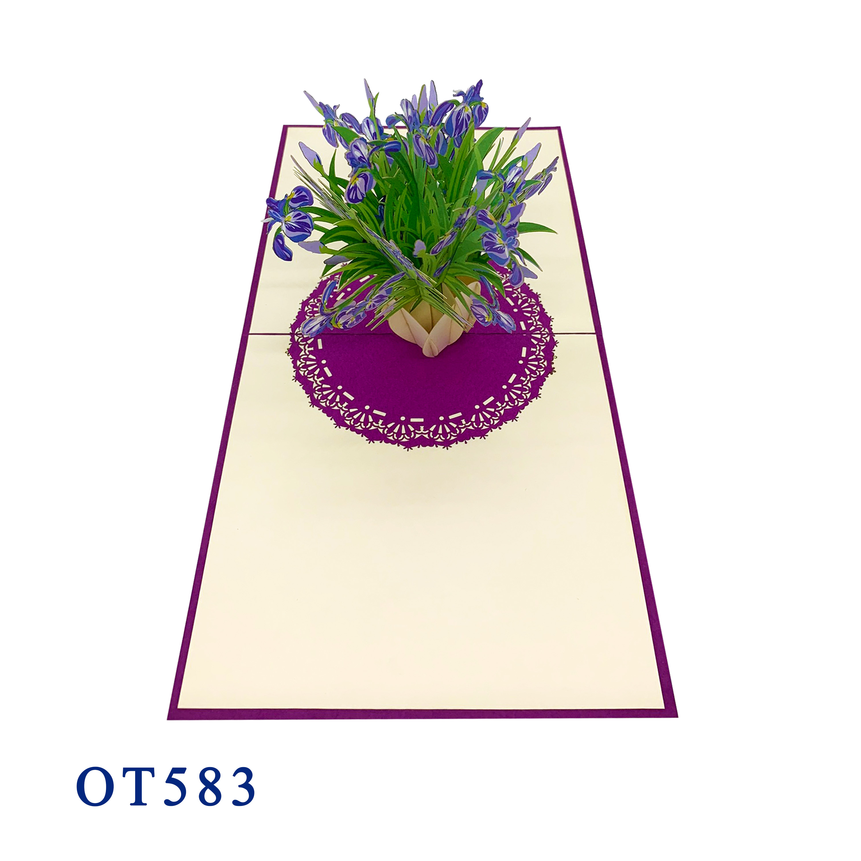 Iris Flowers Pop Up Card
