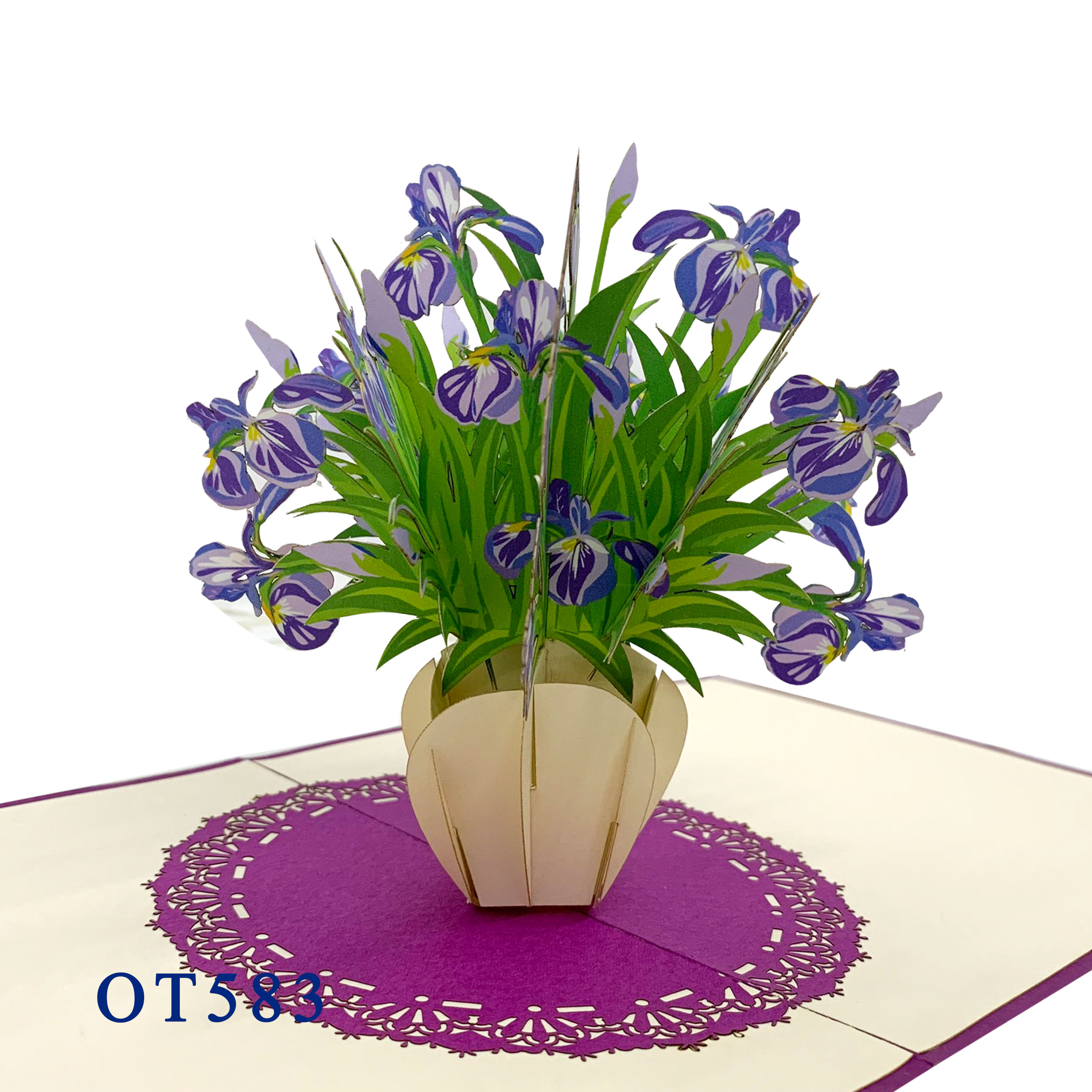 Iris Flowers Pop Up Card