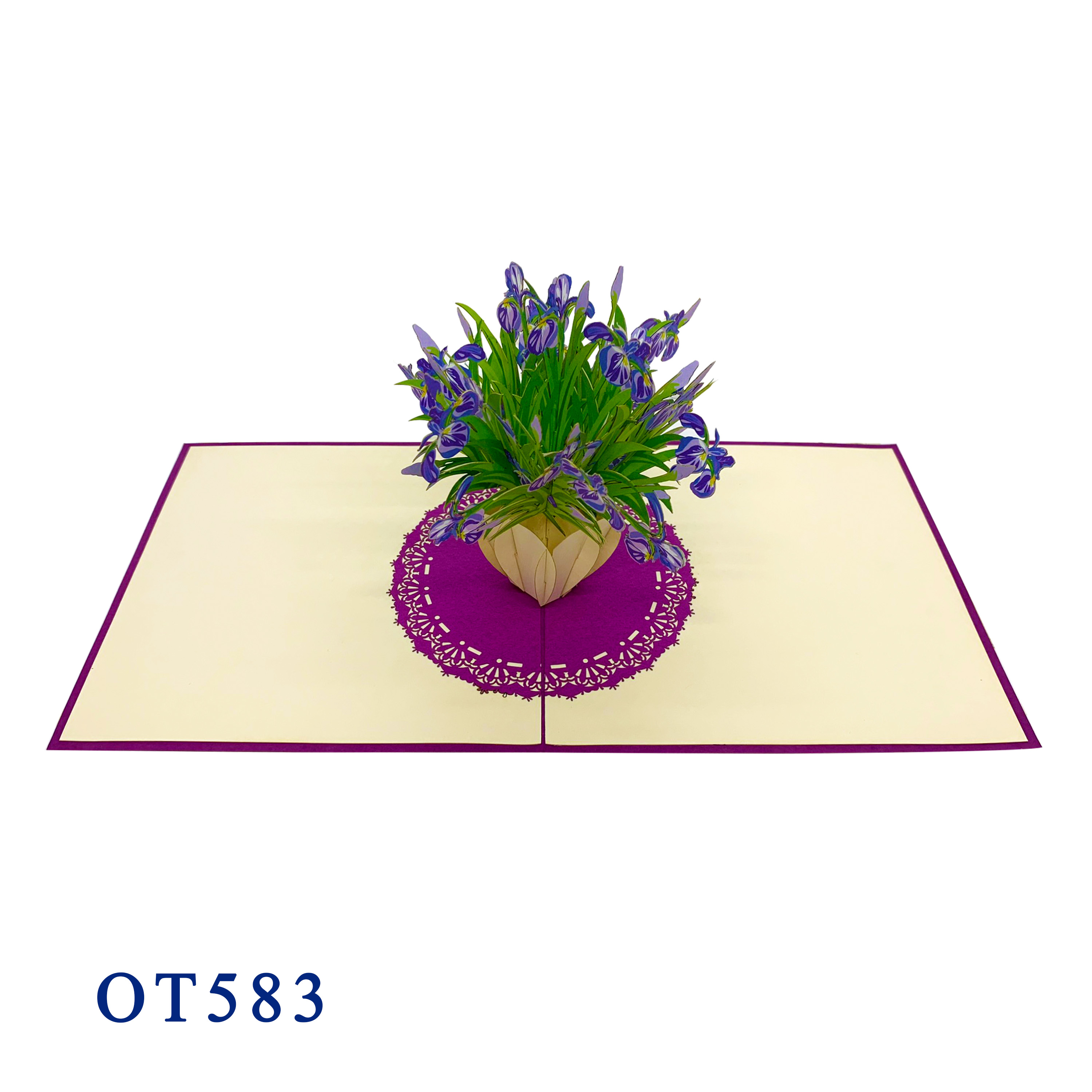 Iris Flowers Pop Up Card