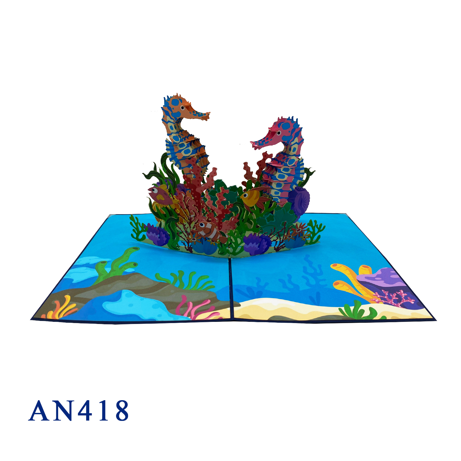 Seahorses Pop Up Card