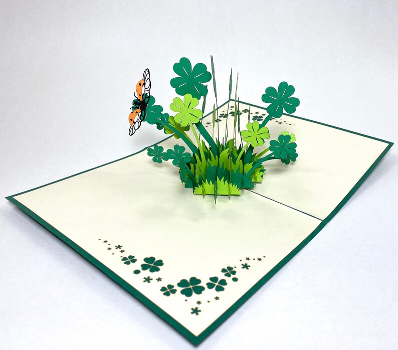 Shamrock pop up 3d card