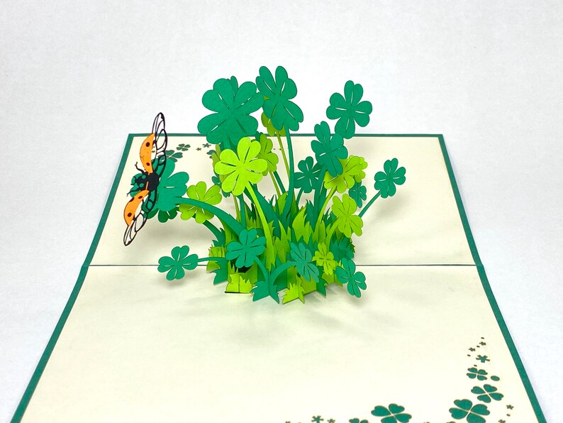Shamrock pop up 3d card