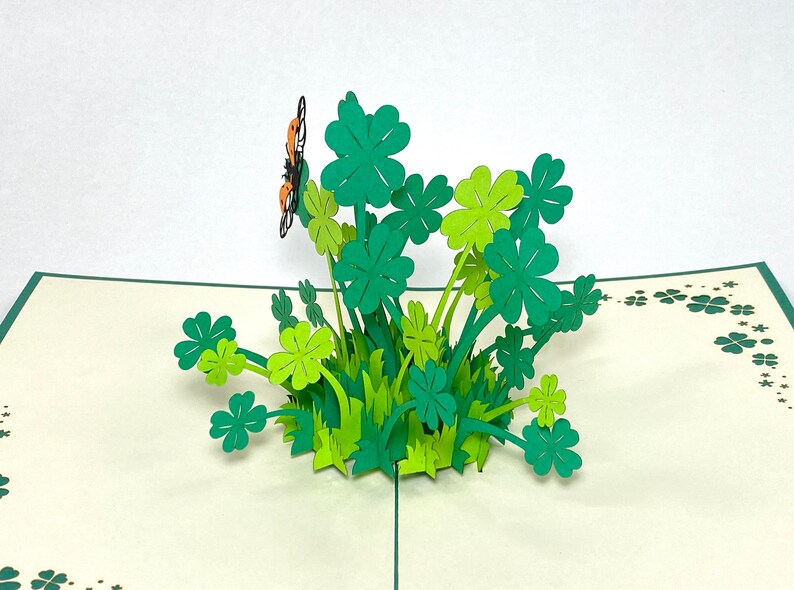 Shamrock pop up 3d card