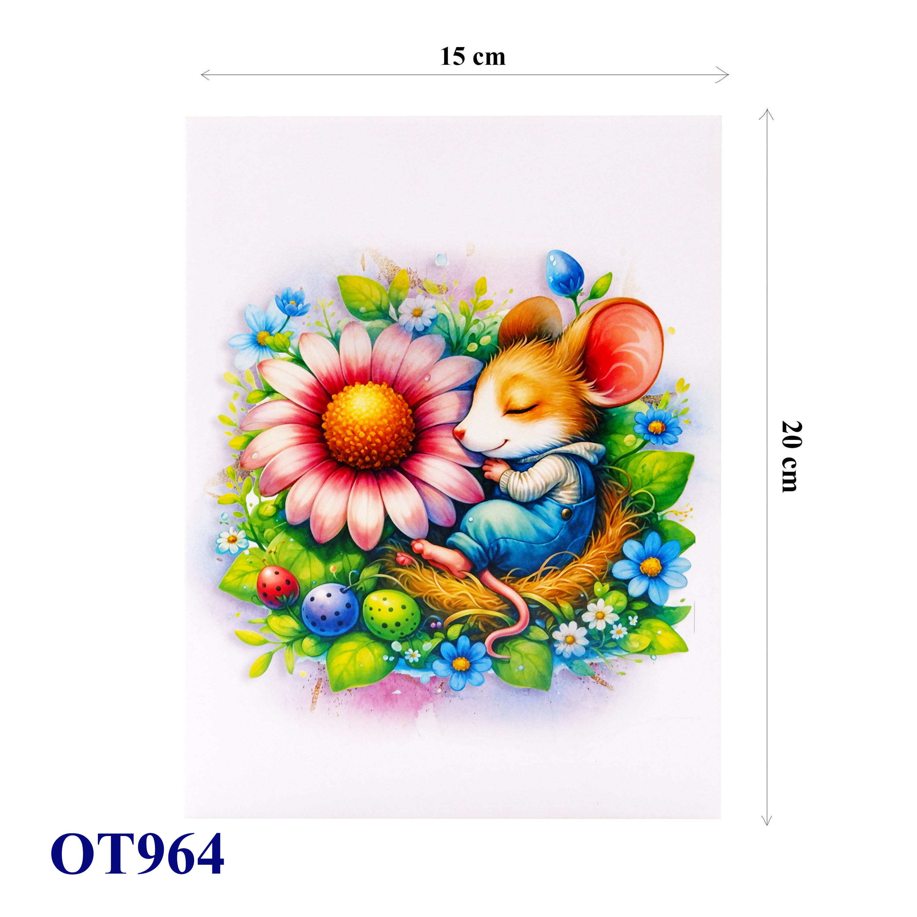 Sleeping Mouse in Spring Garden – Pop-Up Card