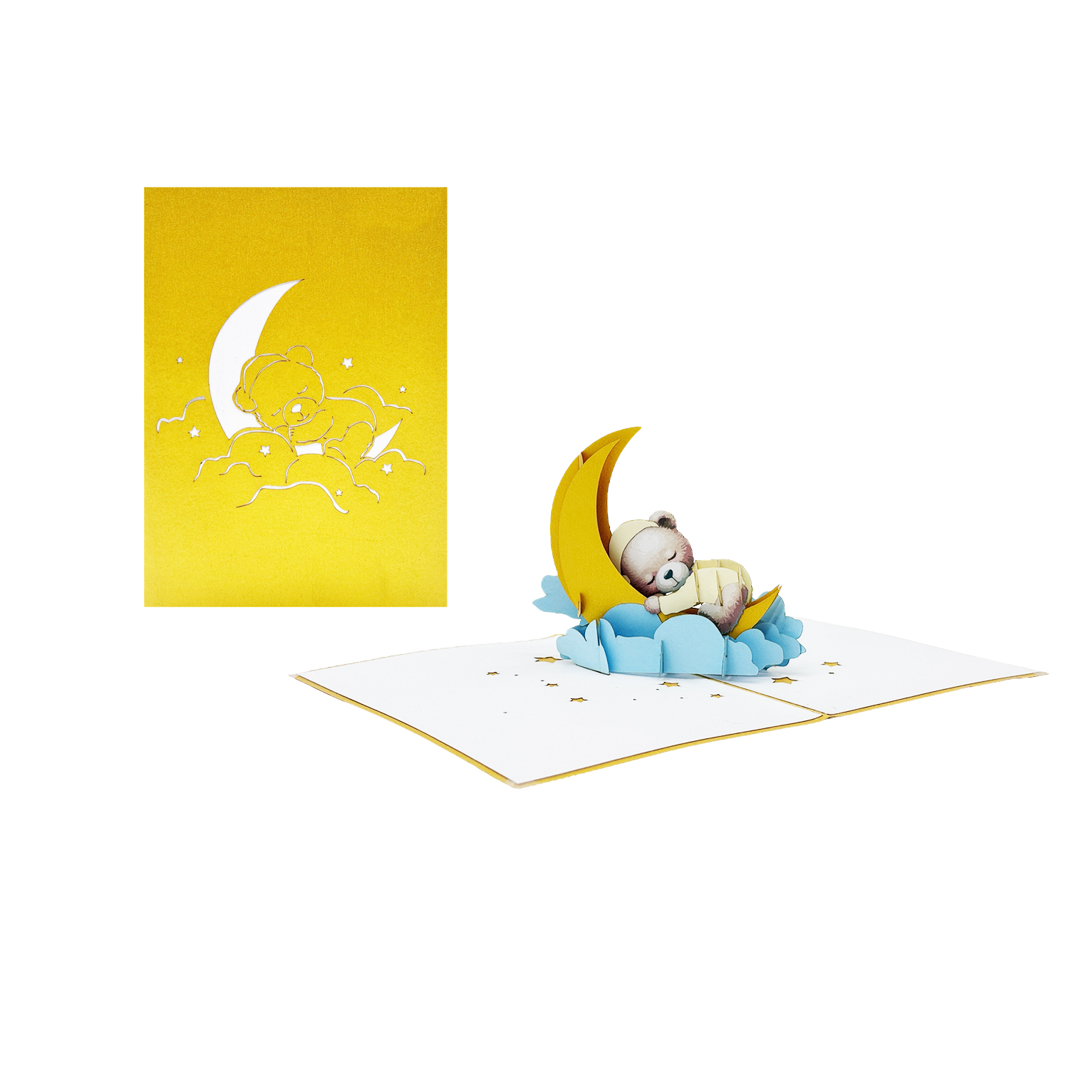 Sleeping Teddy Bear Pop-Up Card