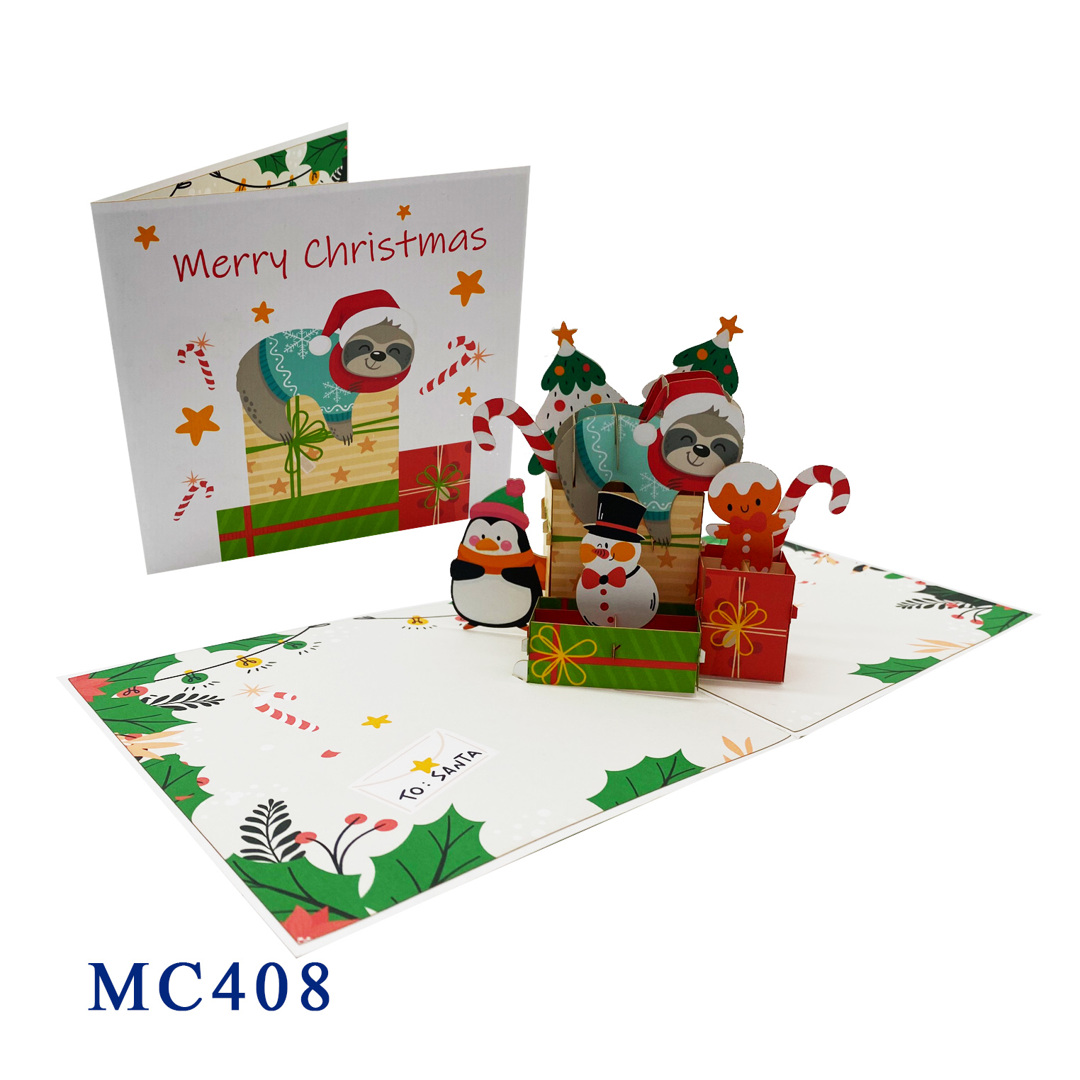 Sloth Christmas Pop Up Card