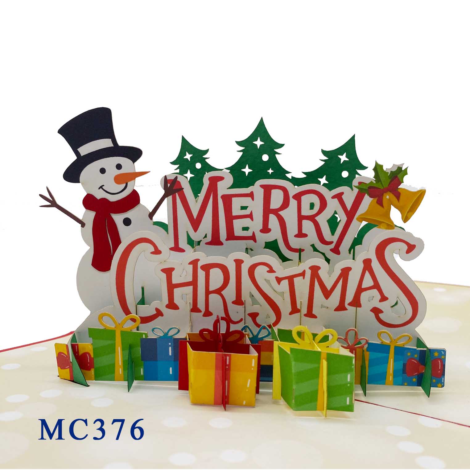 Snowman And Noel Gifts Pop Up Card