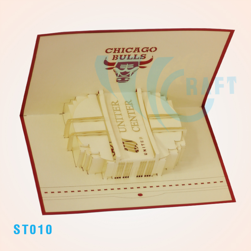 Chicago Bulls Stadium Pop Up Card