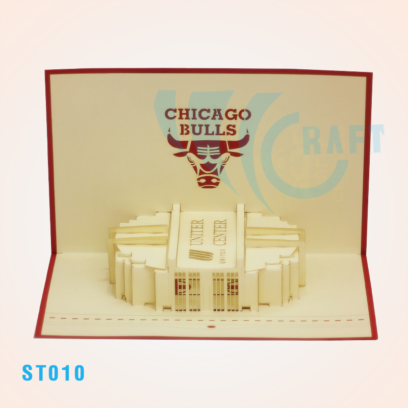 Chicago Bulls Stadium Pop Up Card