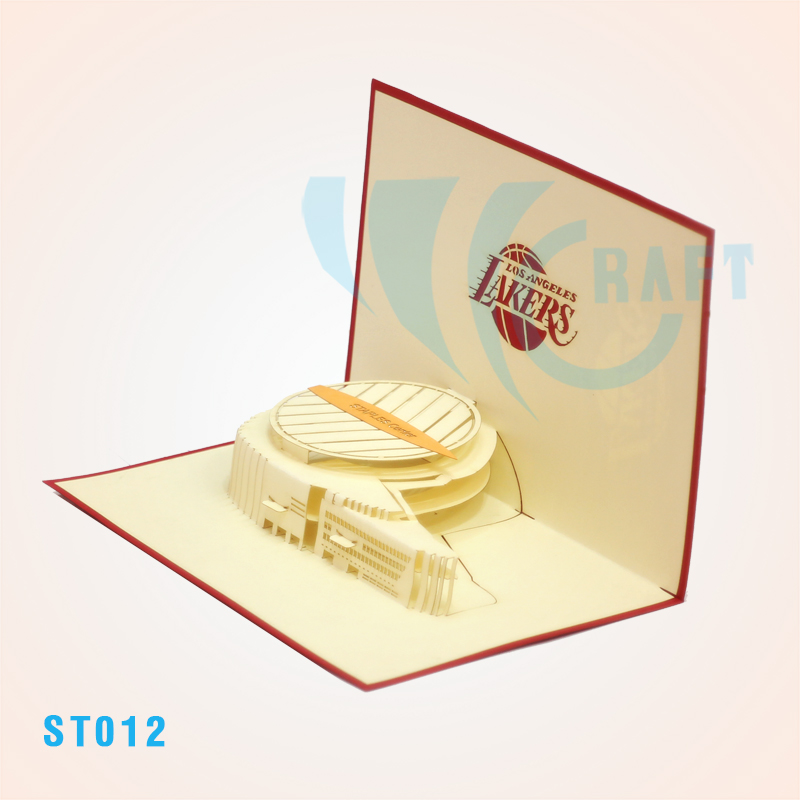 Los Angeles Lakers Stadium Pop Up Card