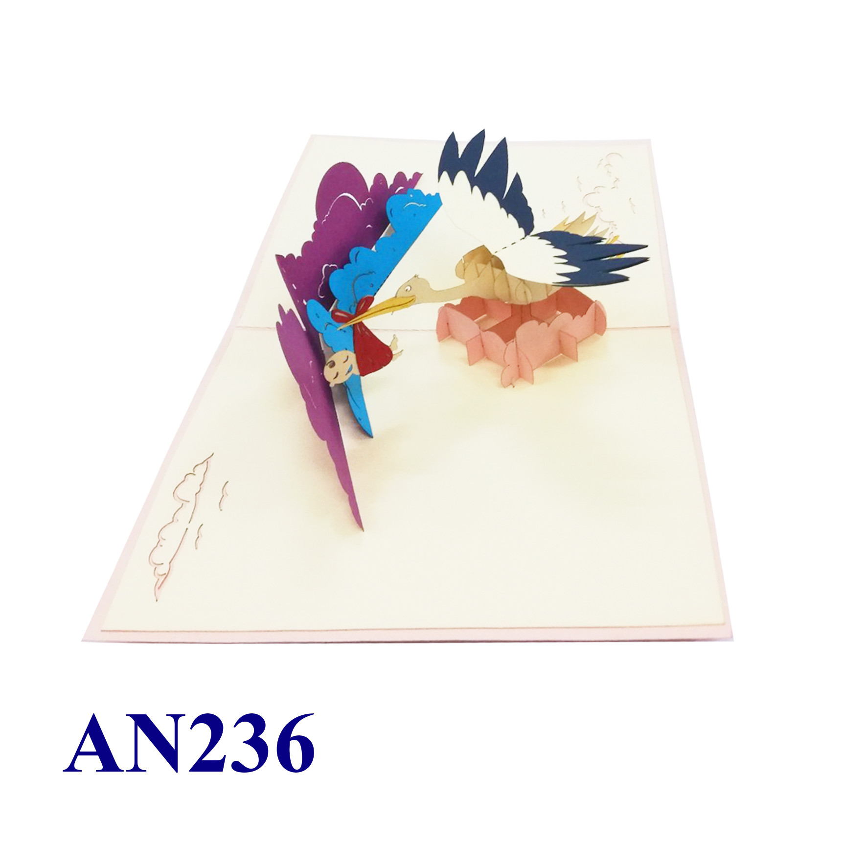 Stork And Baby Pop Up Card