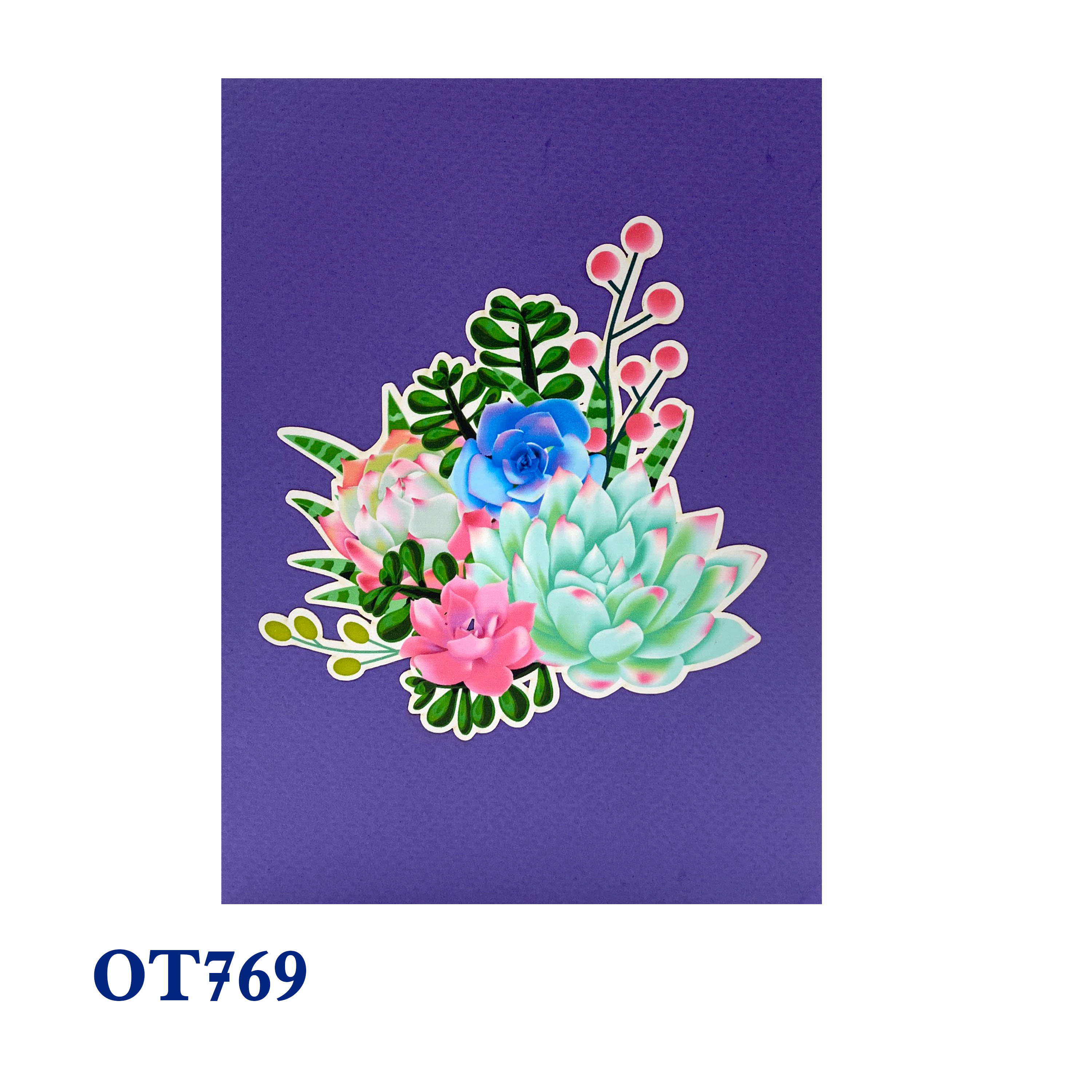 Succulents Pop Up Card
