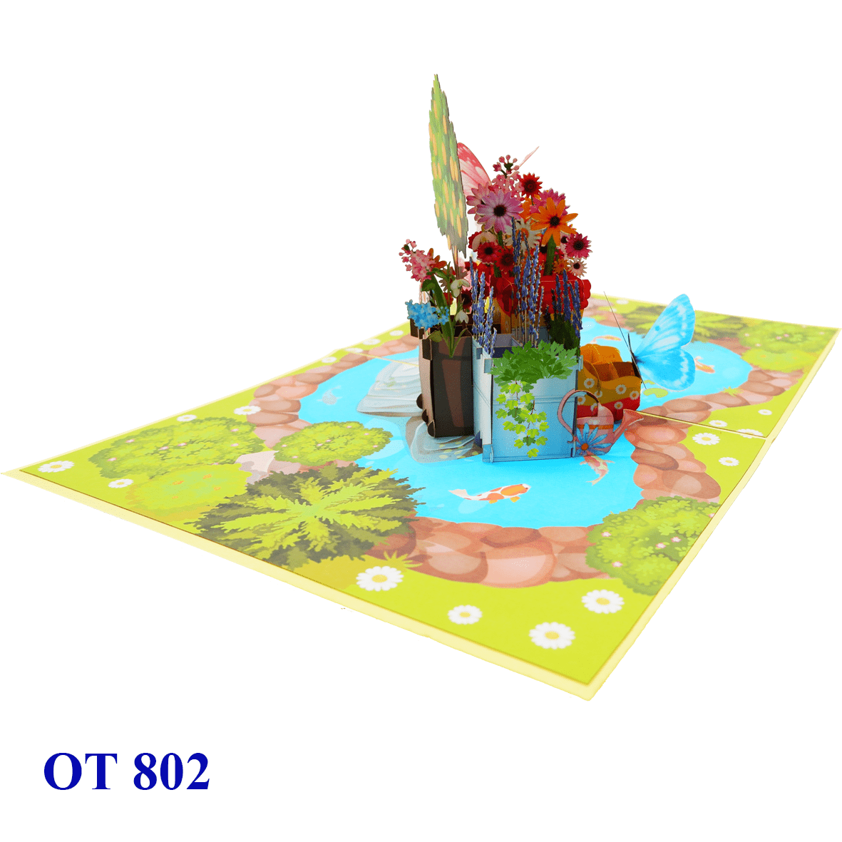 Summer Garden Flowers Pop Up Card