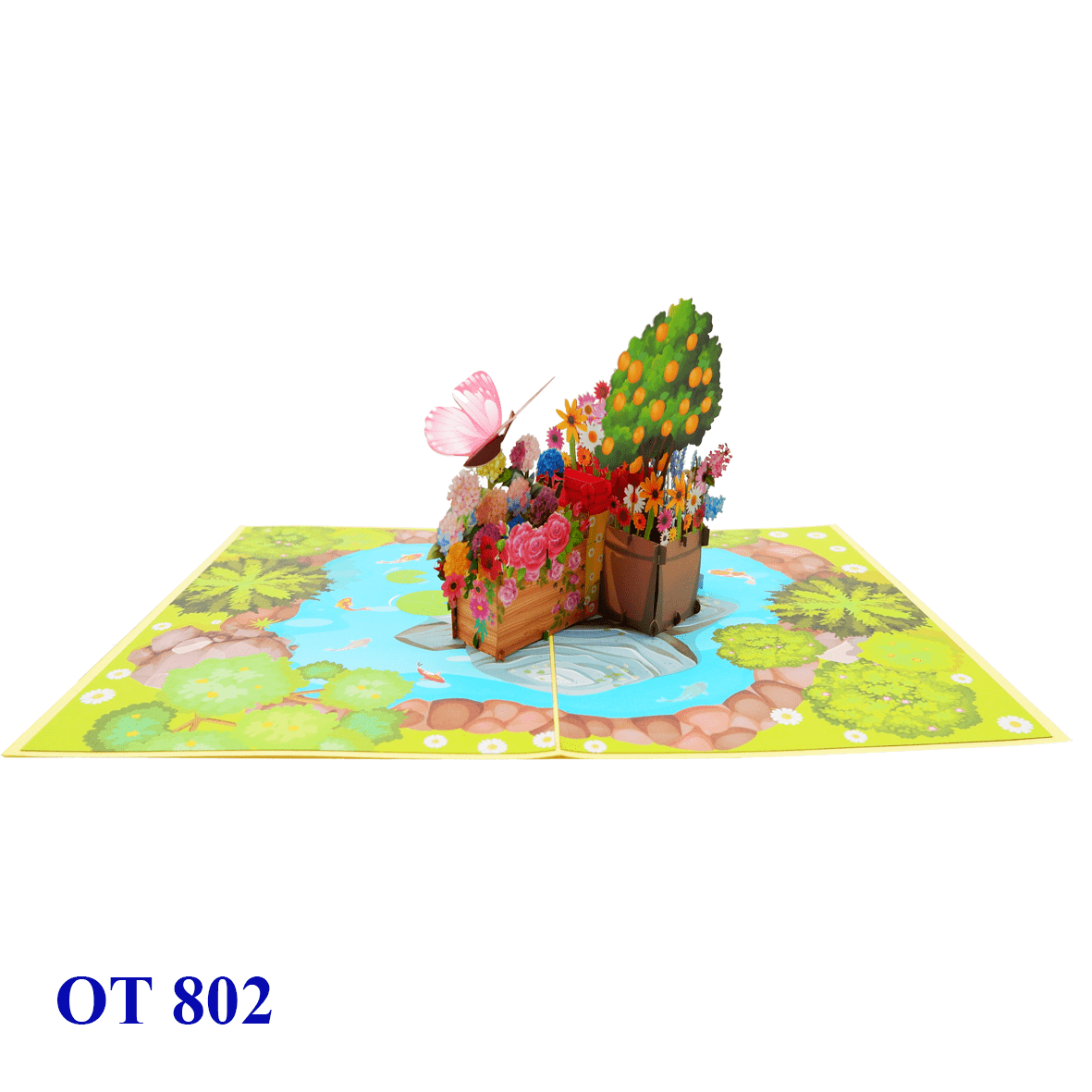 Summer Garden Flowers Pop Up Card