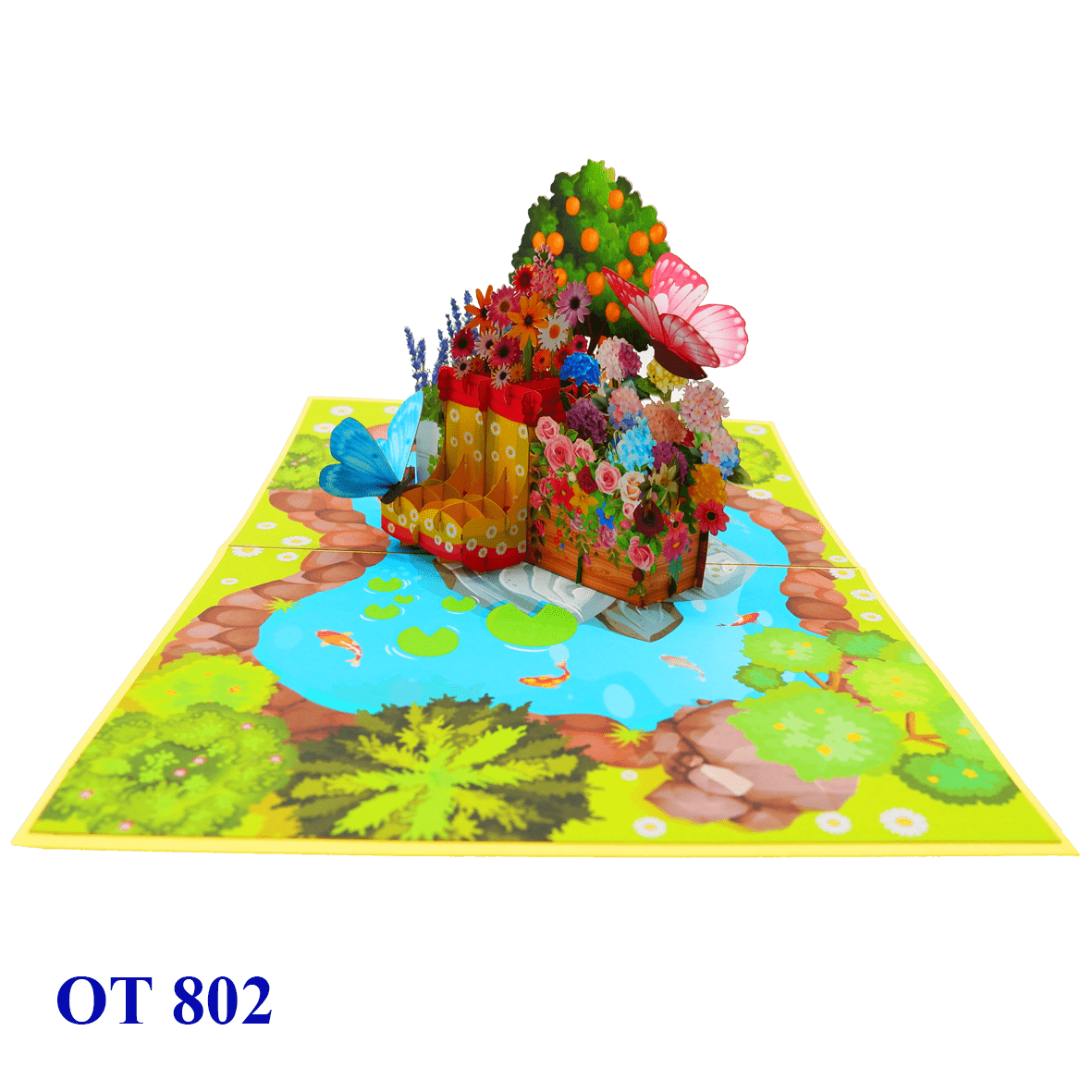 Summer Garden Flowers Pop Up Card