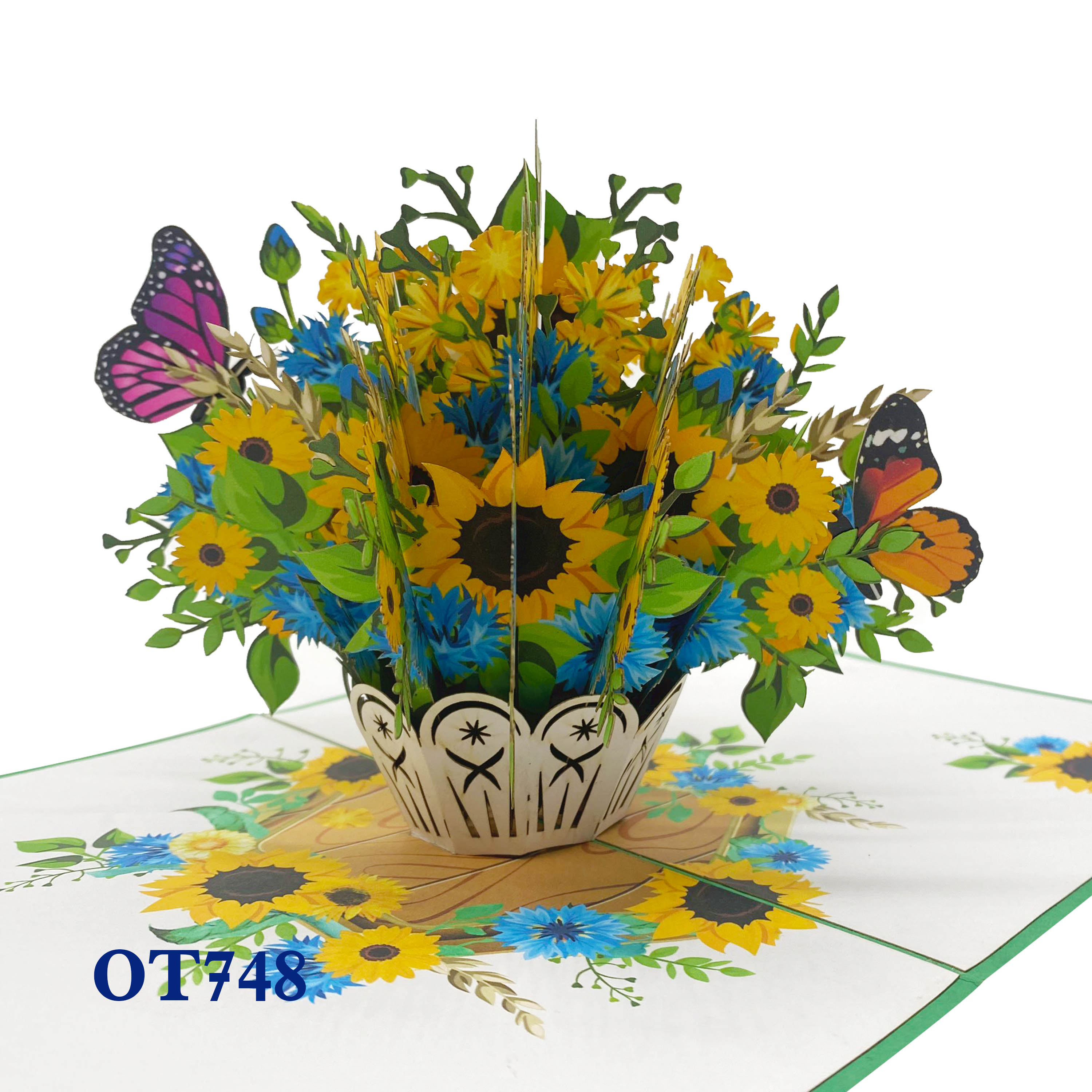 Sunflowers Basket Pop Up Card