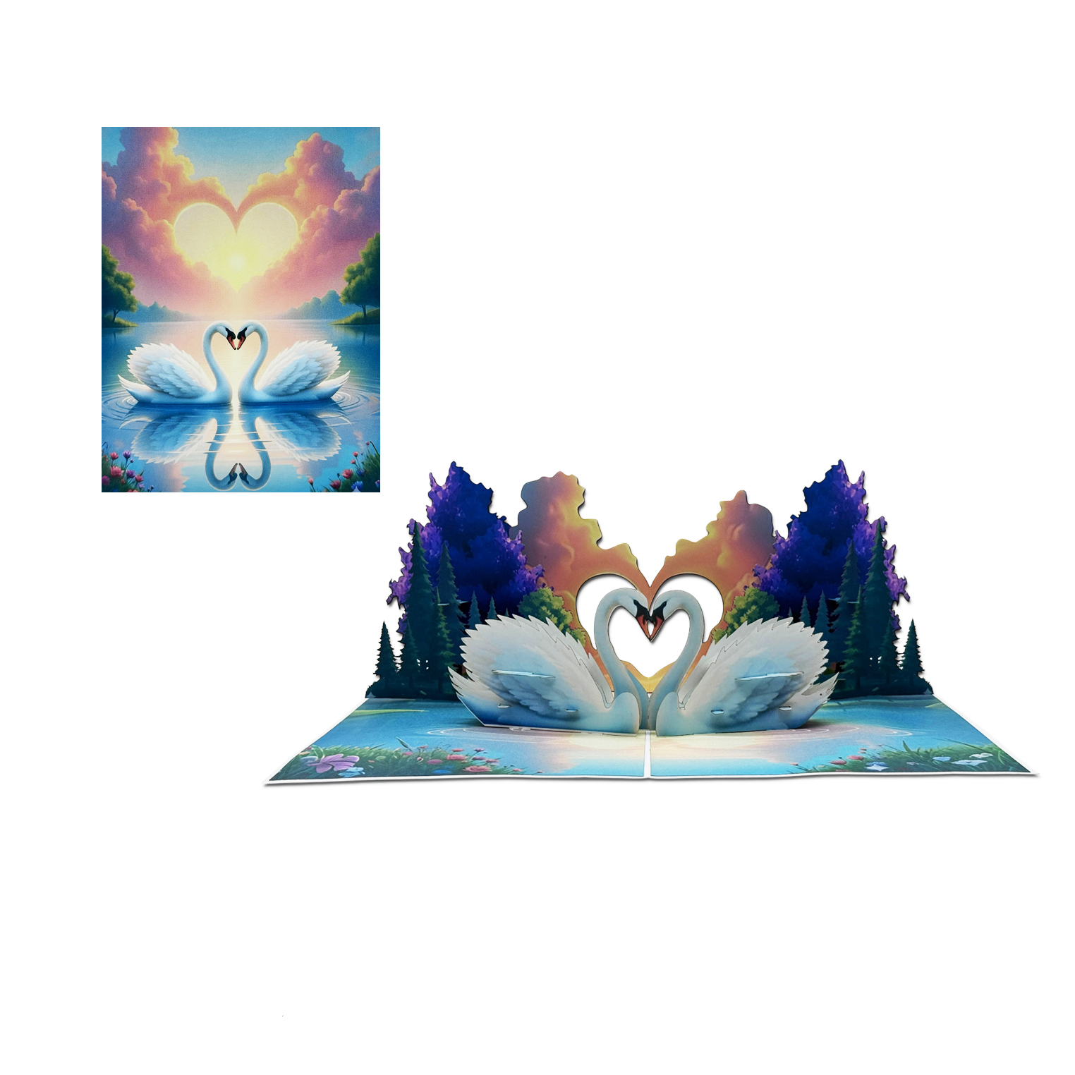 Swan Love Pop-up Card
