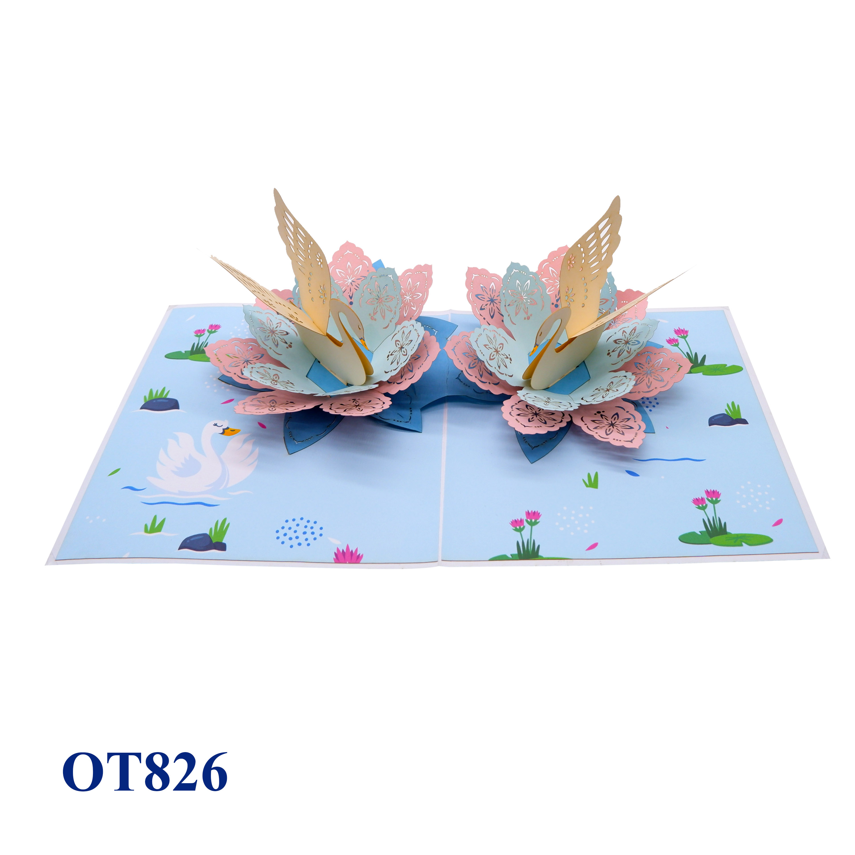Swans Pop Up Card