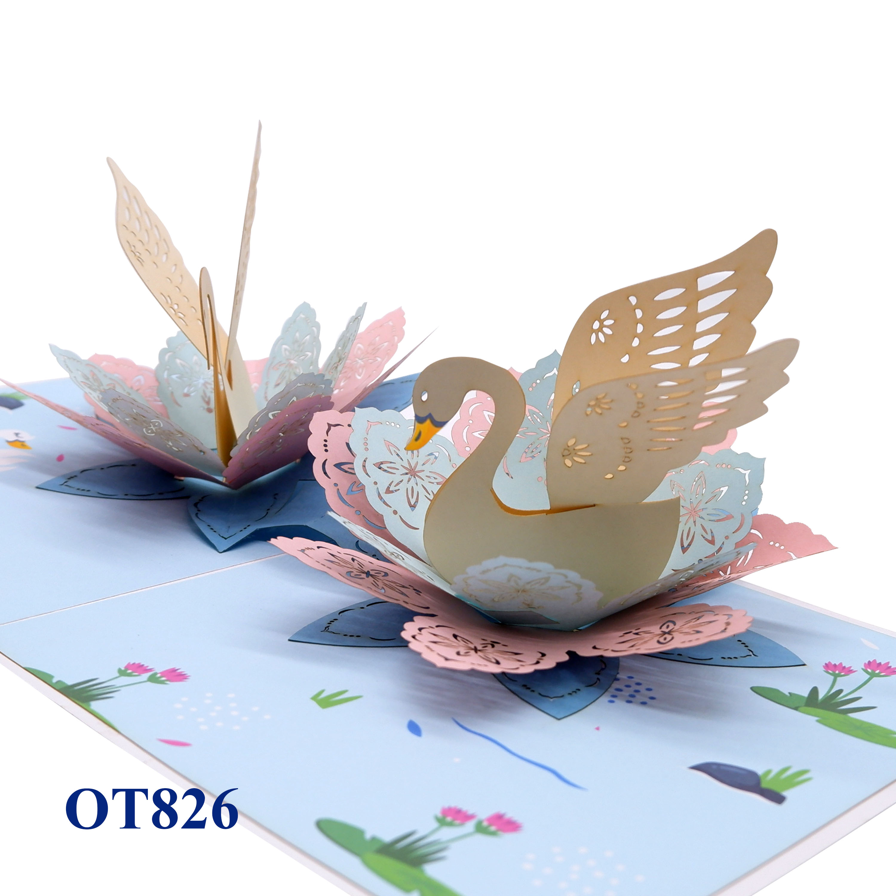 Swans Pop Up Card