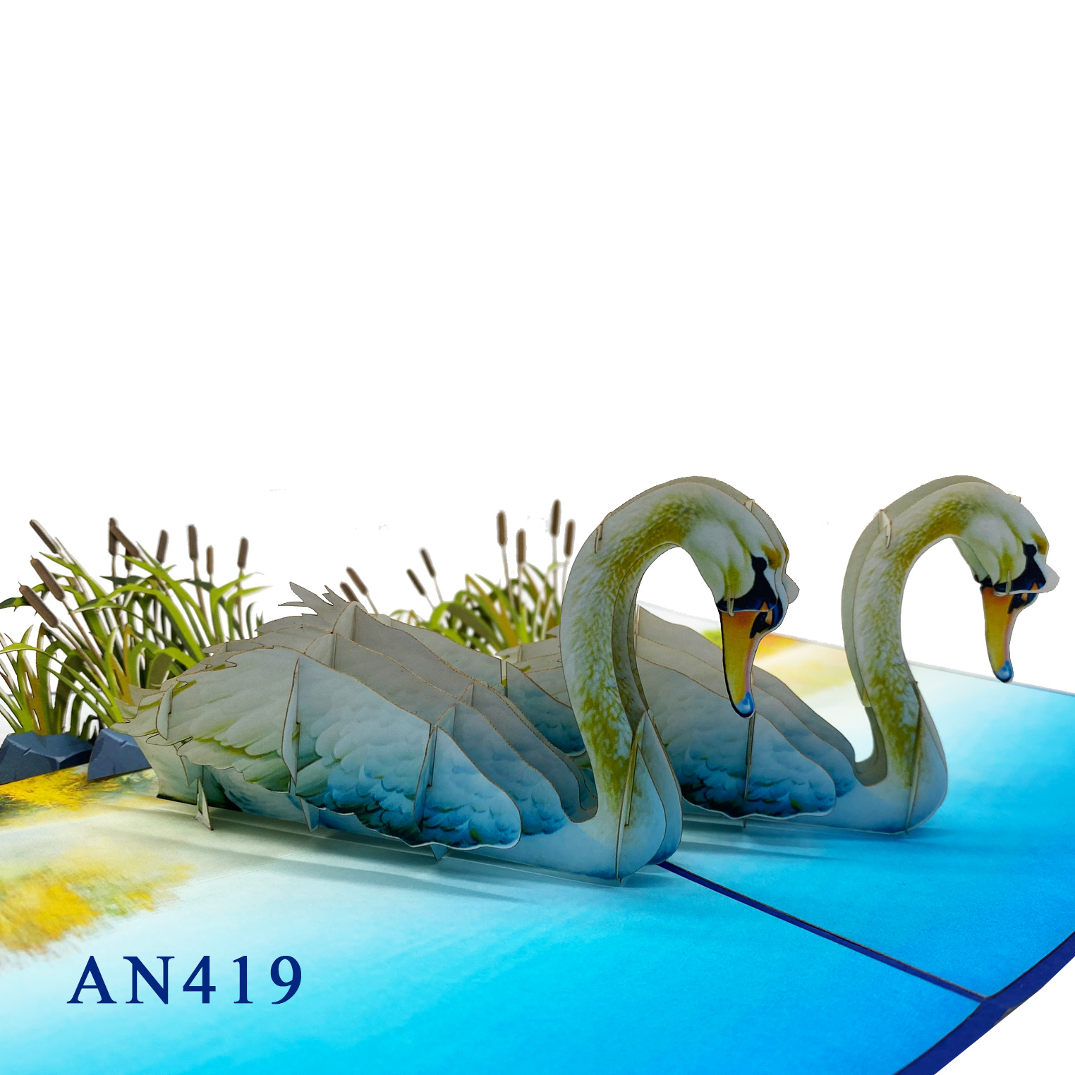 Swans Pop Up Card