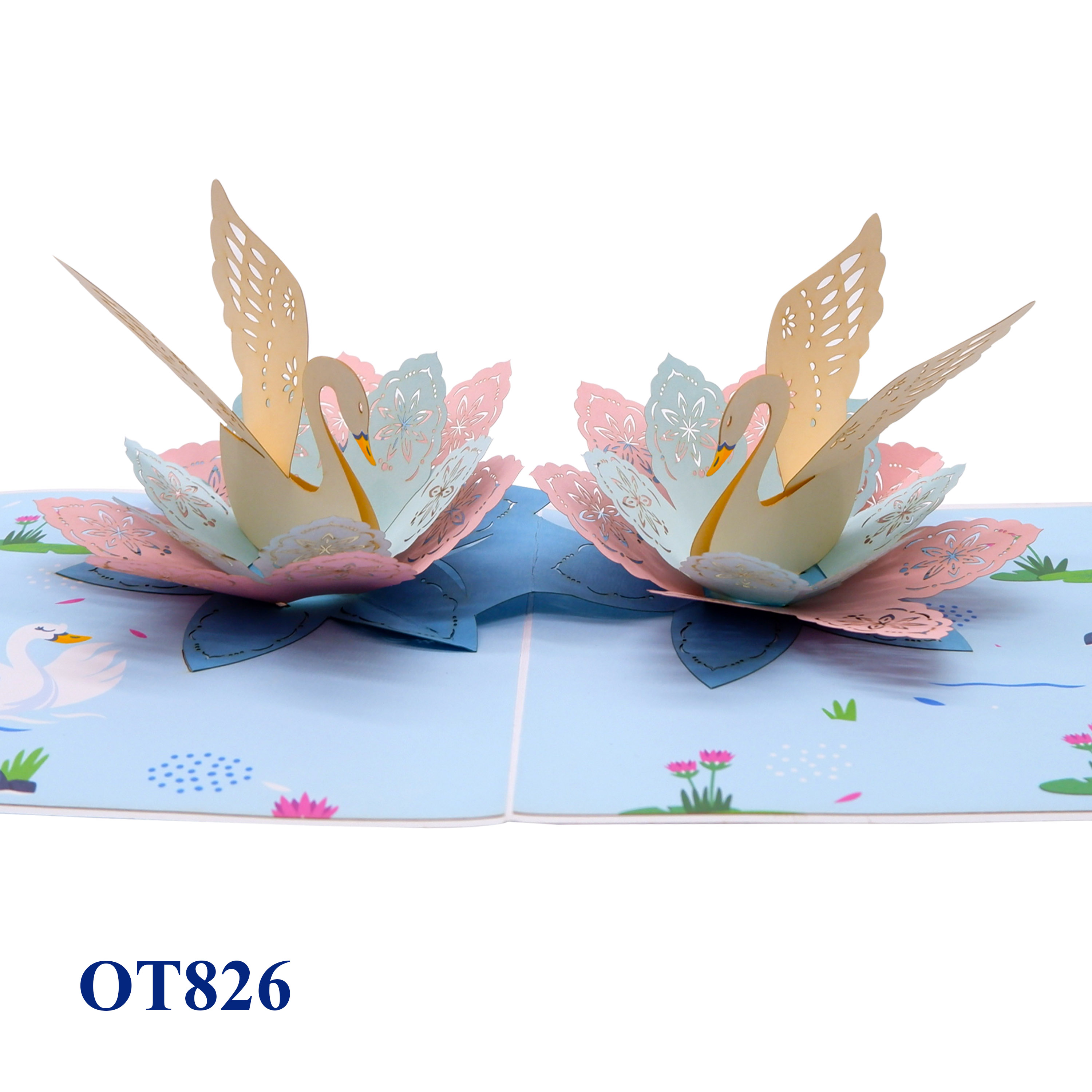 Swans Pop Up Card