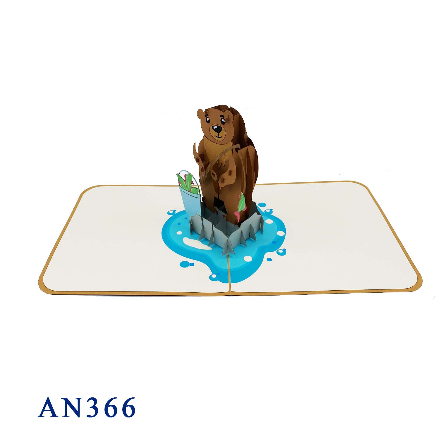 Teddy Bear Fishing Pop Up Card