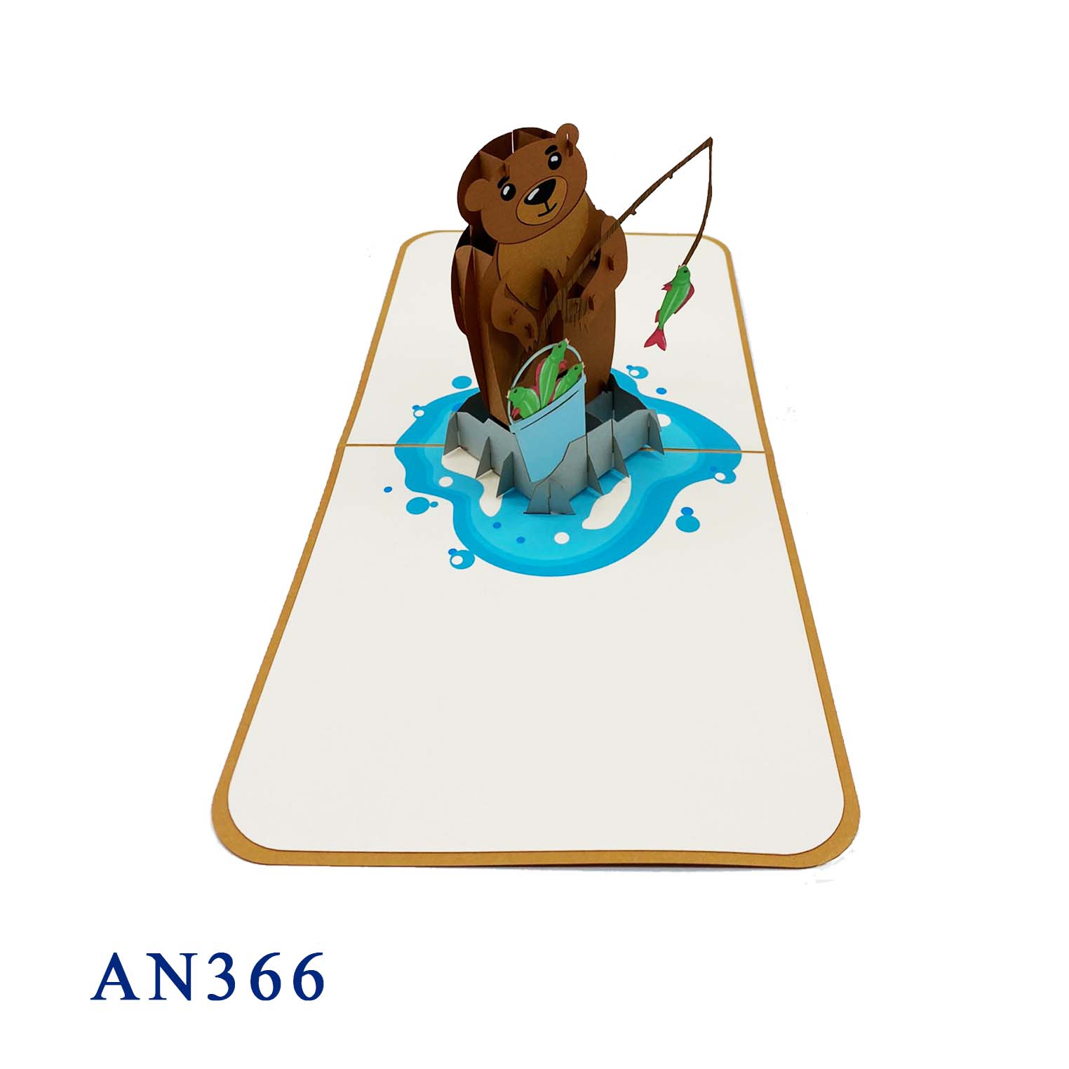 Teddy Bear Fishing Pop Up Card