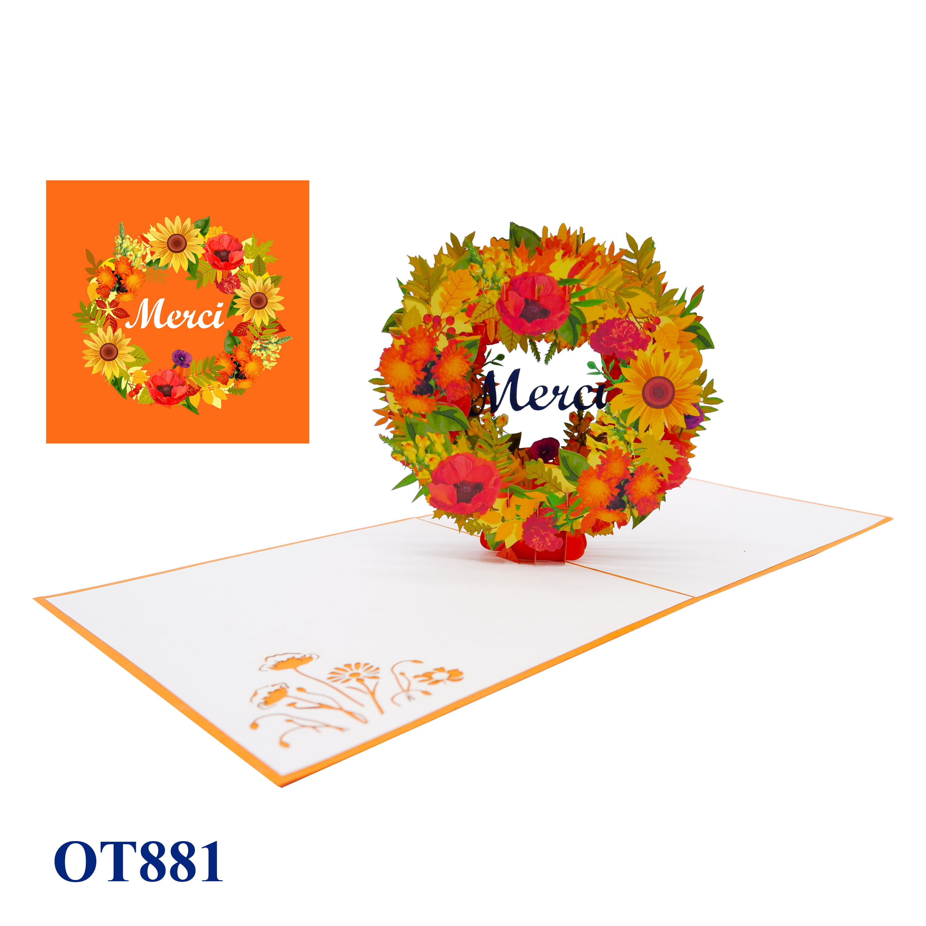 Thanksgiving Flowers Pop Up Card