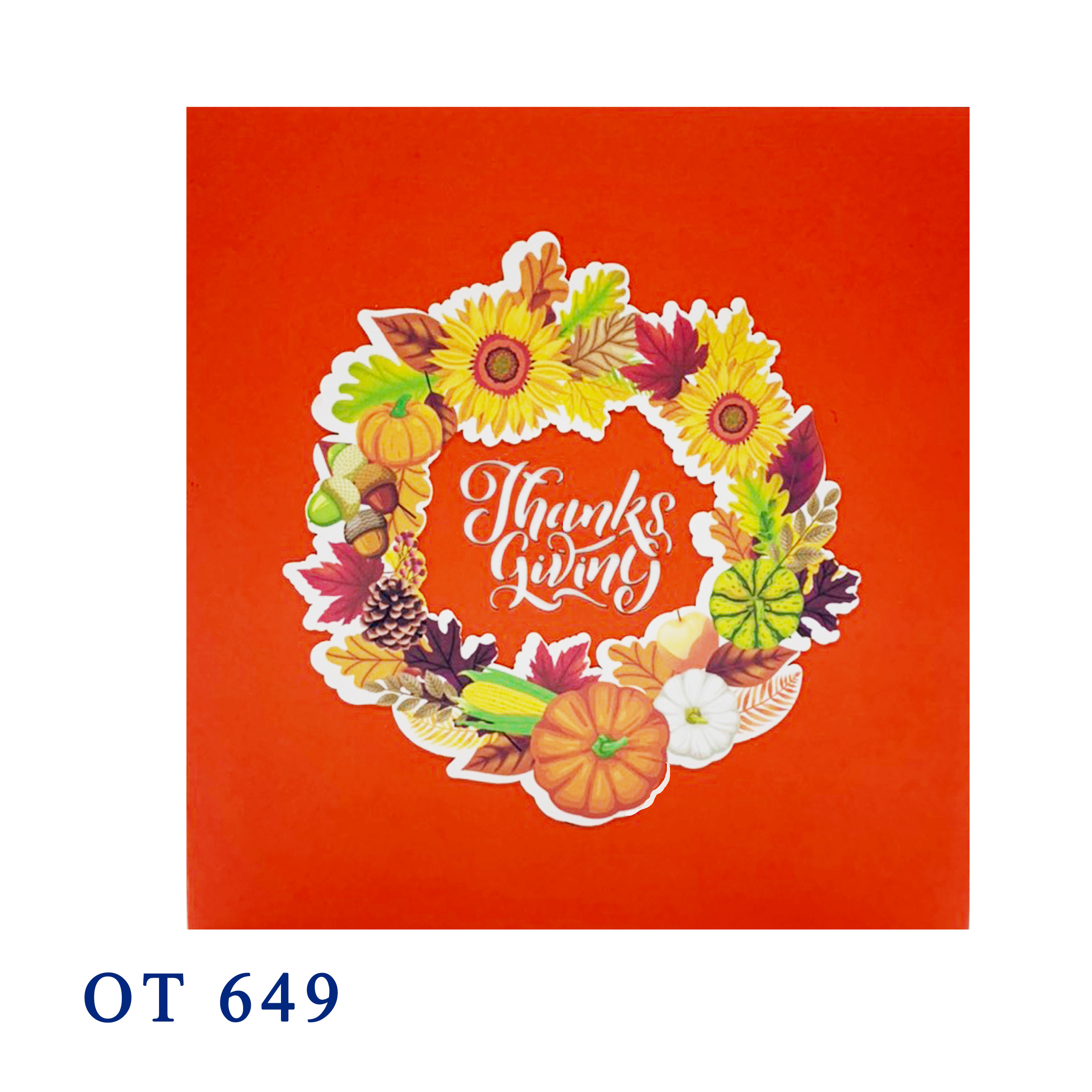 Thanksgiving Wreath Pop Up Card