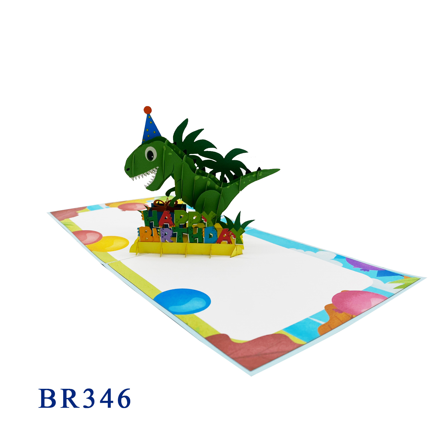 T-rex Dinosaur Birthday Pop Up Card