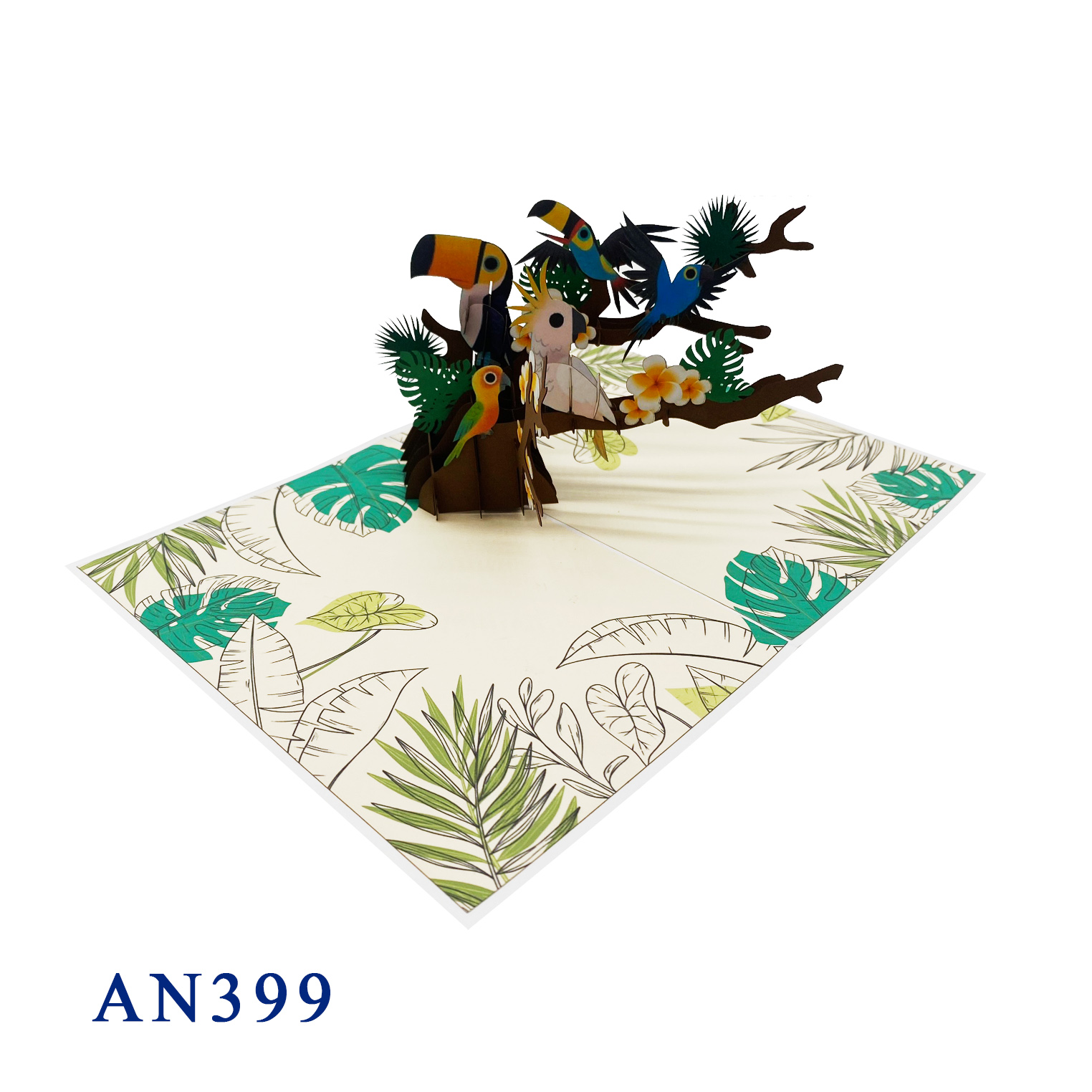 Tropical Birds Pop Up Card