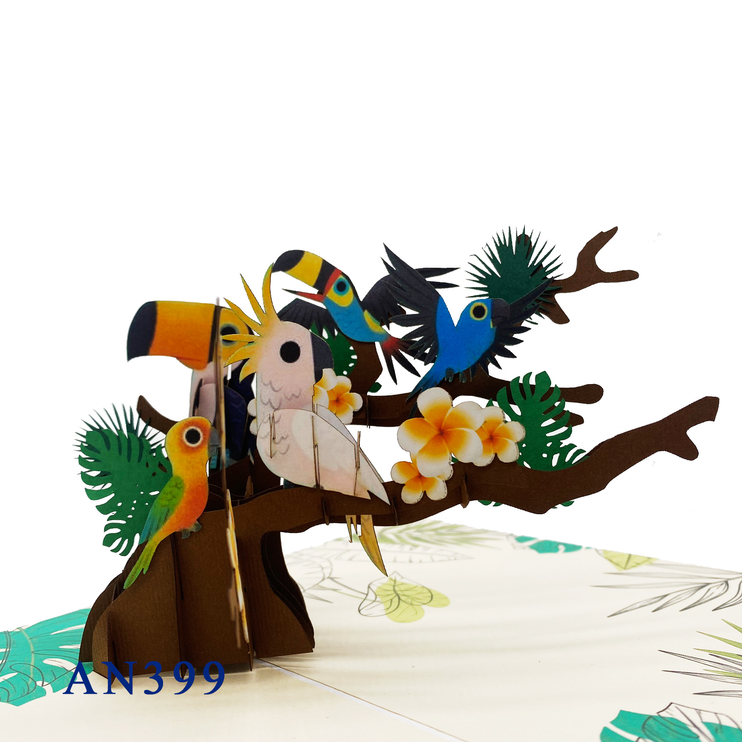Tropical Birds Pop Up Card