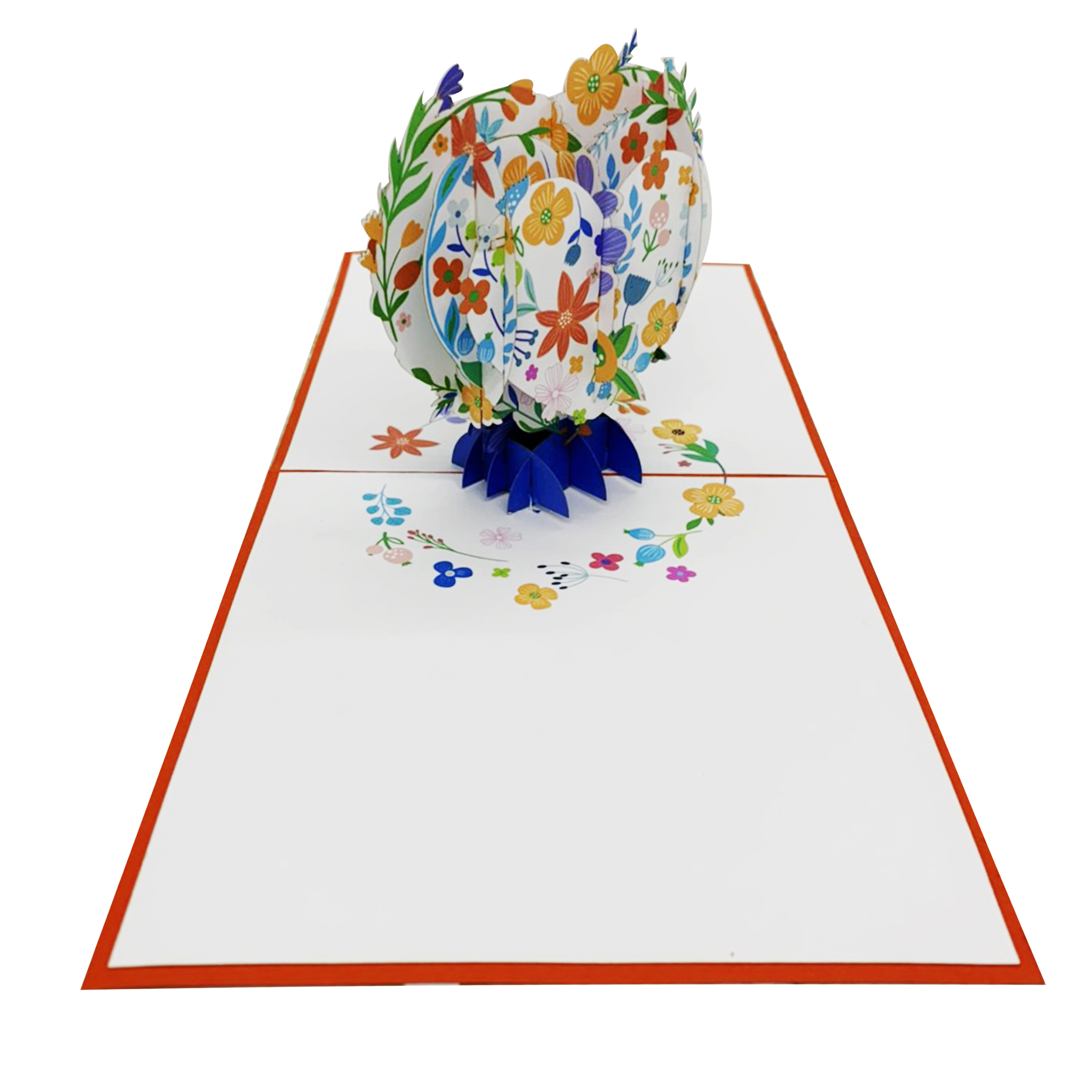 Green Heart Flowers Pop Up Card